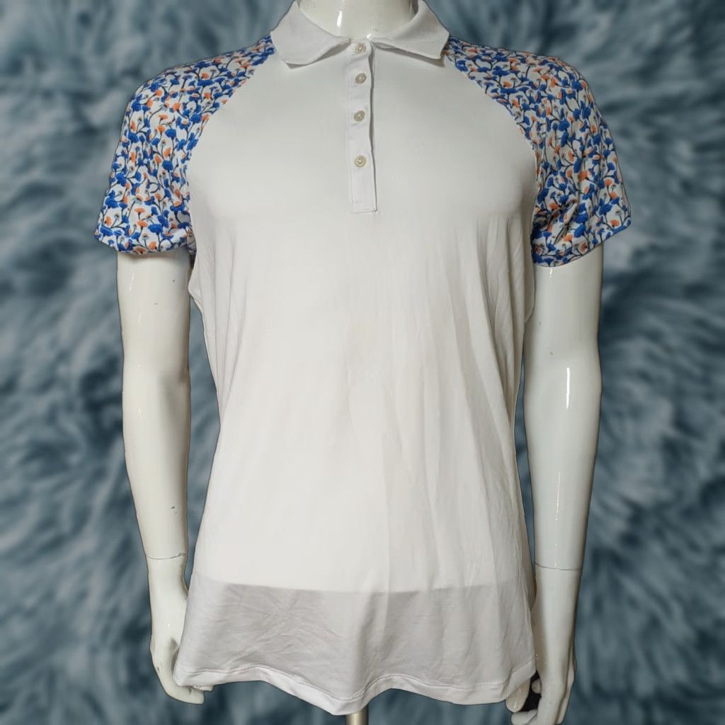 Vintage Womens Bermuda Sands Polo Shirt Golf Ladies Large White Shirt Polo Tee Casual 90% Polyester 10% Spandex Noble Hawk Logo Size L / US 10 / IT 46 - 1 Thumbnail