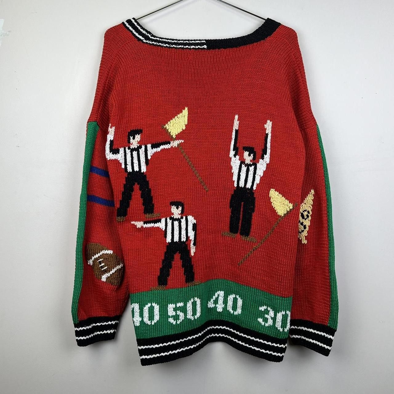 Vintage 80s Vintage Red Knit Cardigan Berek Sweater 1988 Size US L / EU 52-54 / 3 - 3 Thumbnail