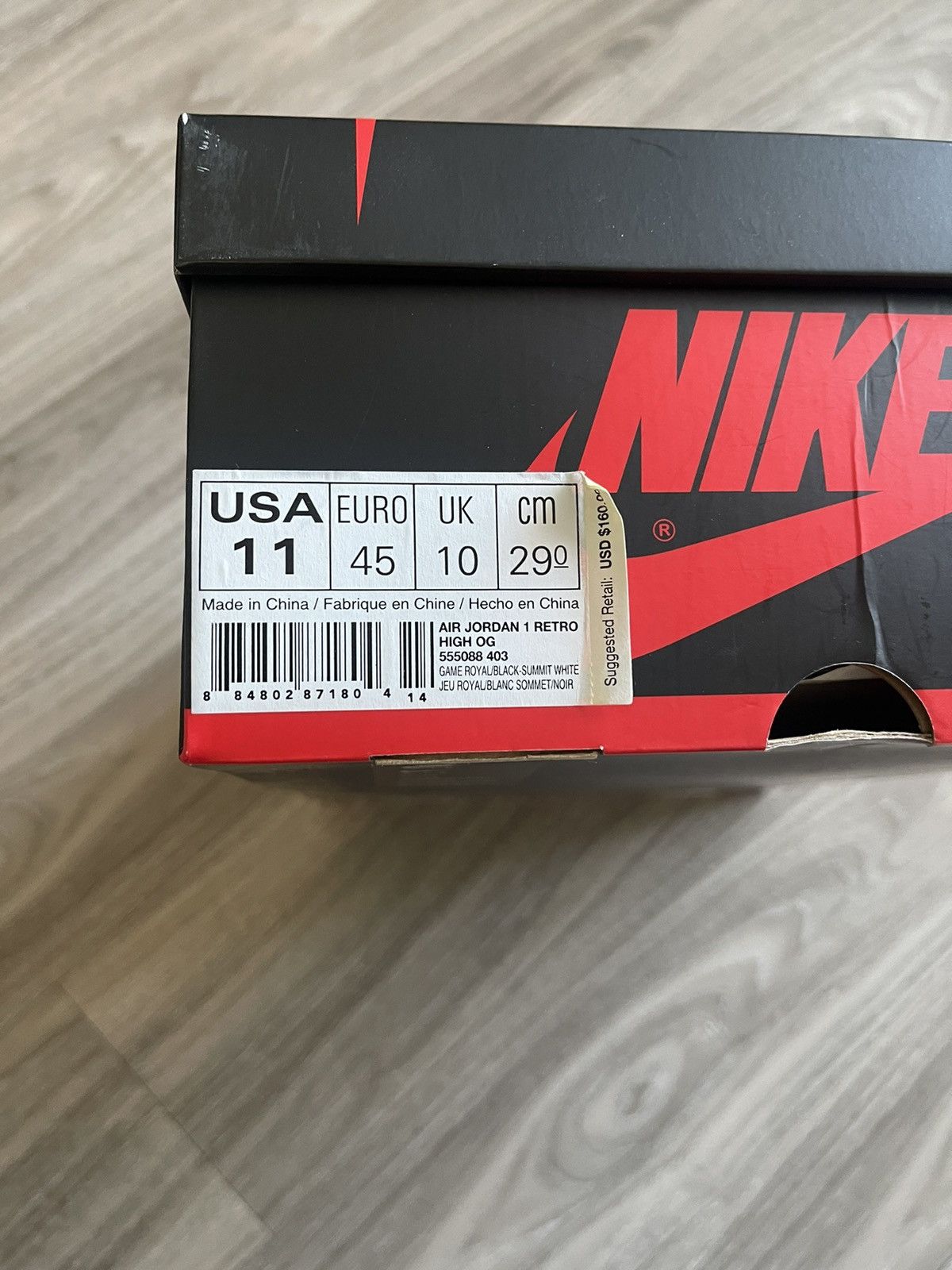 Jordan Brand Air Jordan 1 Retro High OG: Royal Toe (11M) Size US 11 / EU 44 - 7 Thumbnail