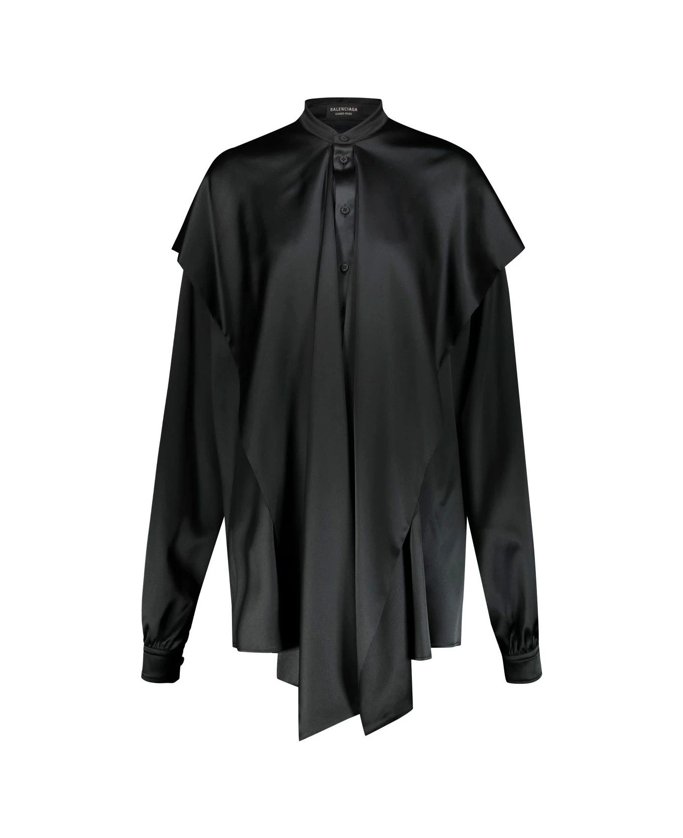 Balenciaga o1y0625 Solid Color Shirt in Black Size S / US 4 / IT 40 - 1 Thumbnail