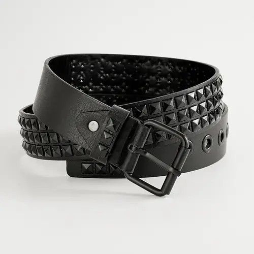 Hypebeast × Leather Belts All Black Leather Rivet Belt Size ONE SIZE - 1 Thumbnail