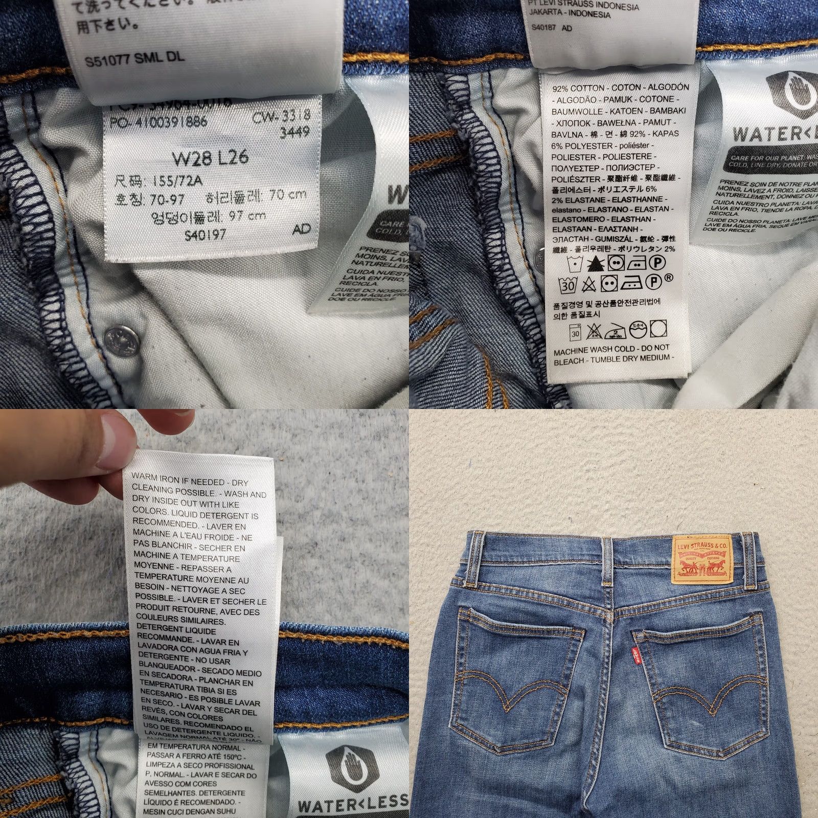 Levi's Levi's Wedgie Straight Jeans Mens 28x26 Blue Denim Red Tab Button Fly 5-Pocket Jeans Mens Size 28 Blue Size US 28 / EU 44 - 8 Thumbnail