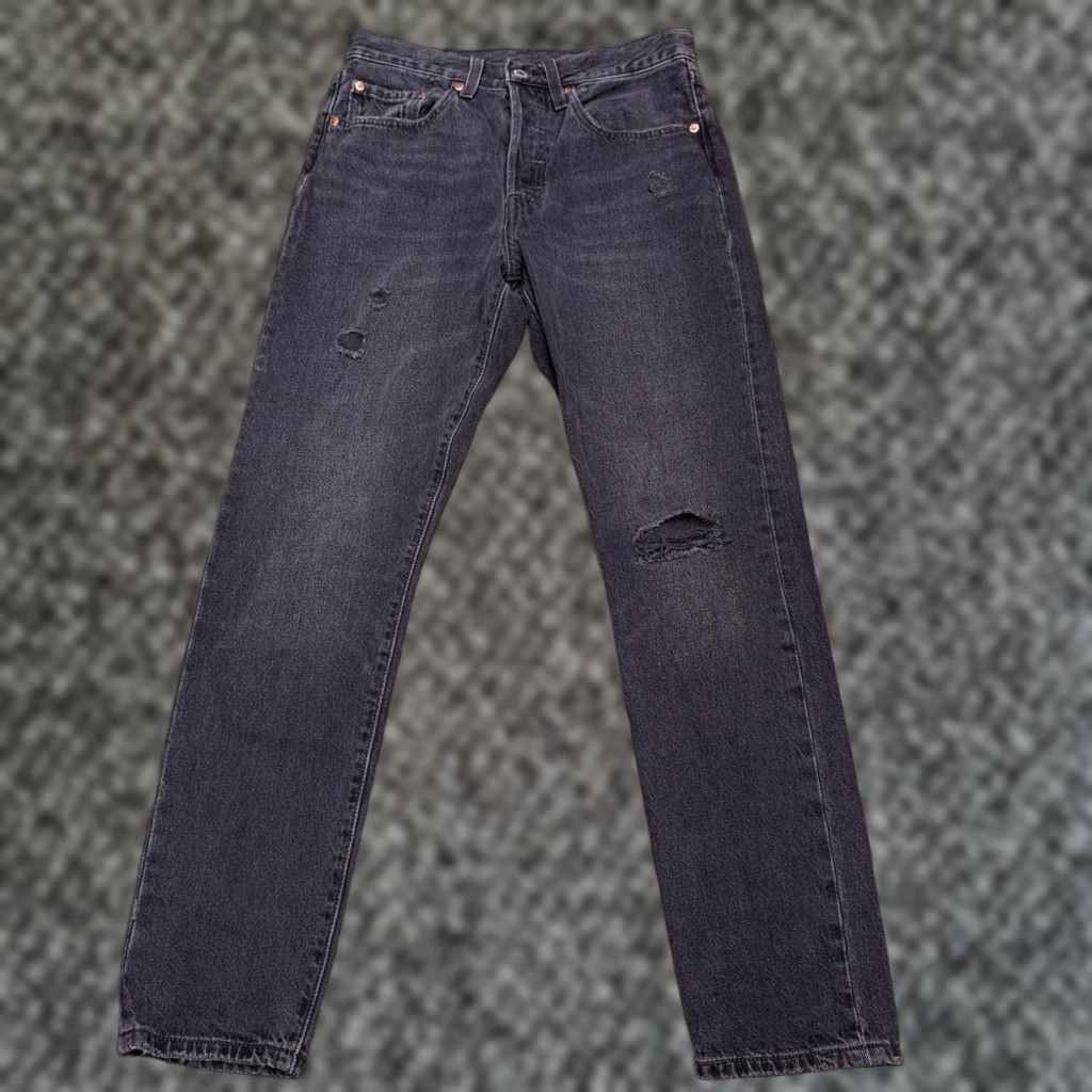 Levi's Levi's 501 Jeans Women High Rise Skinny 26x28 Black Denim 5-Pocket Distressed Slim Vintage 90s Shirts? Size 26" / US 2 / IT 38 - 1 Thumbnail