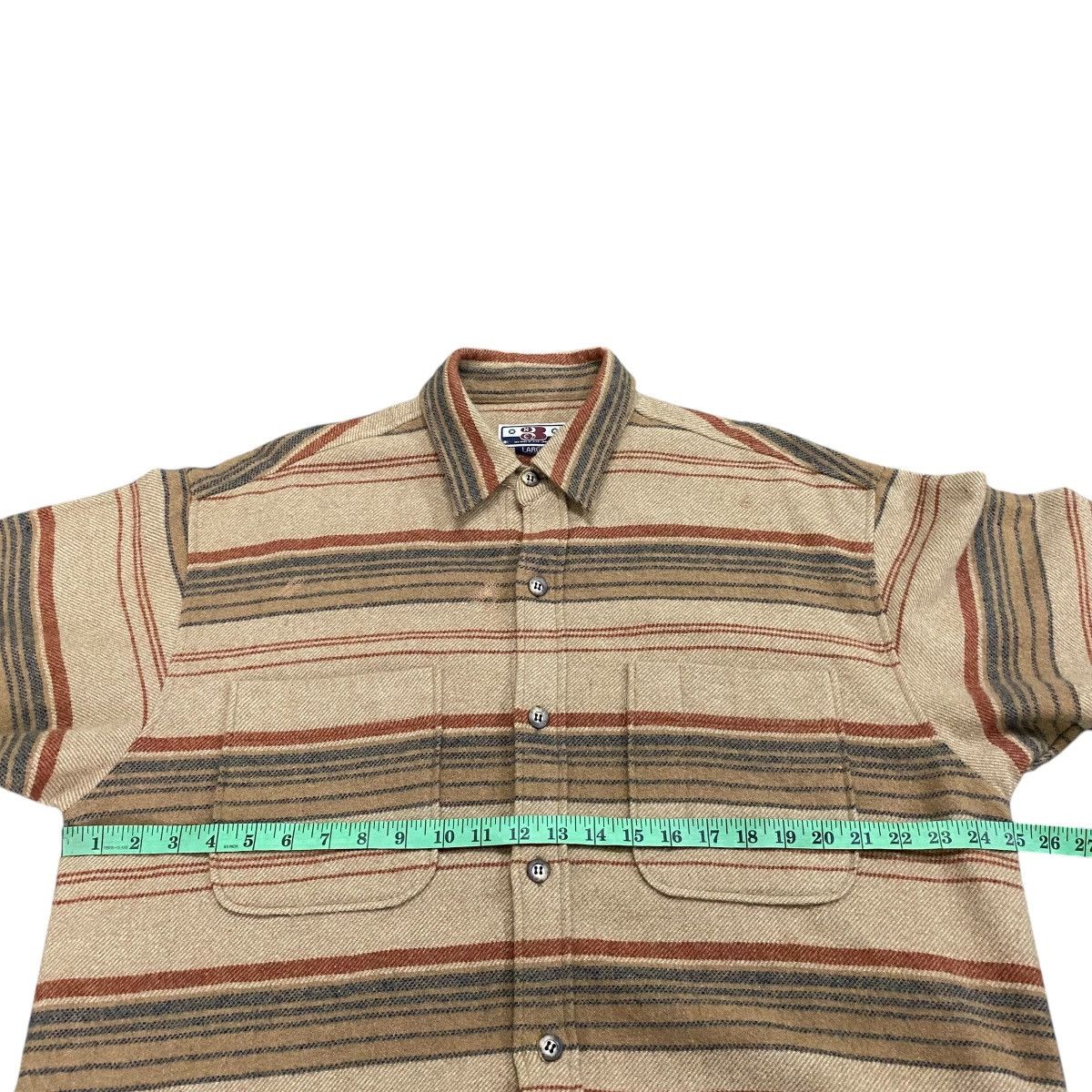 Designer × Nigel Cabourn × Vintage Vintage 90s Nigel Cabourn Wool Stripe Button Shirt L Size Size US L / EU 52-54 / 3 - 22 Thumbnail
