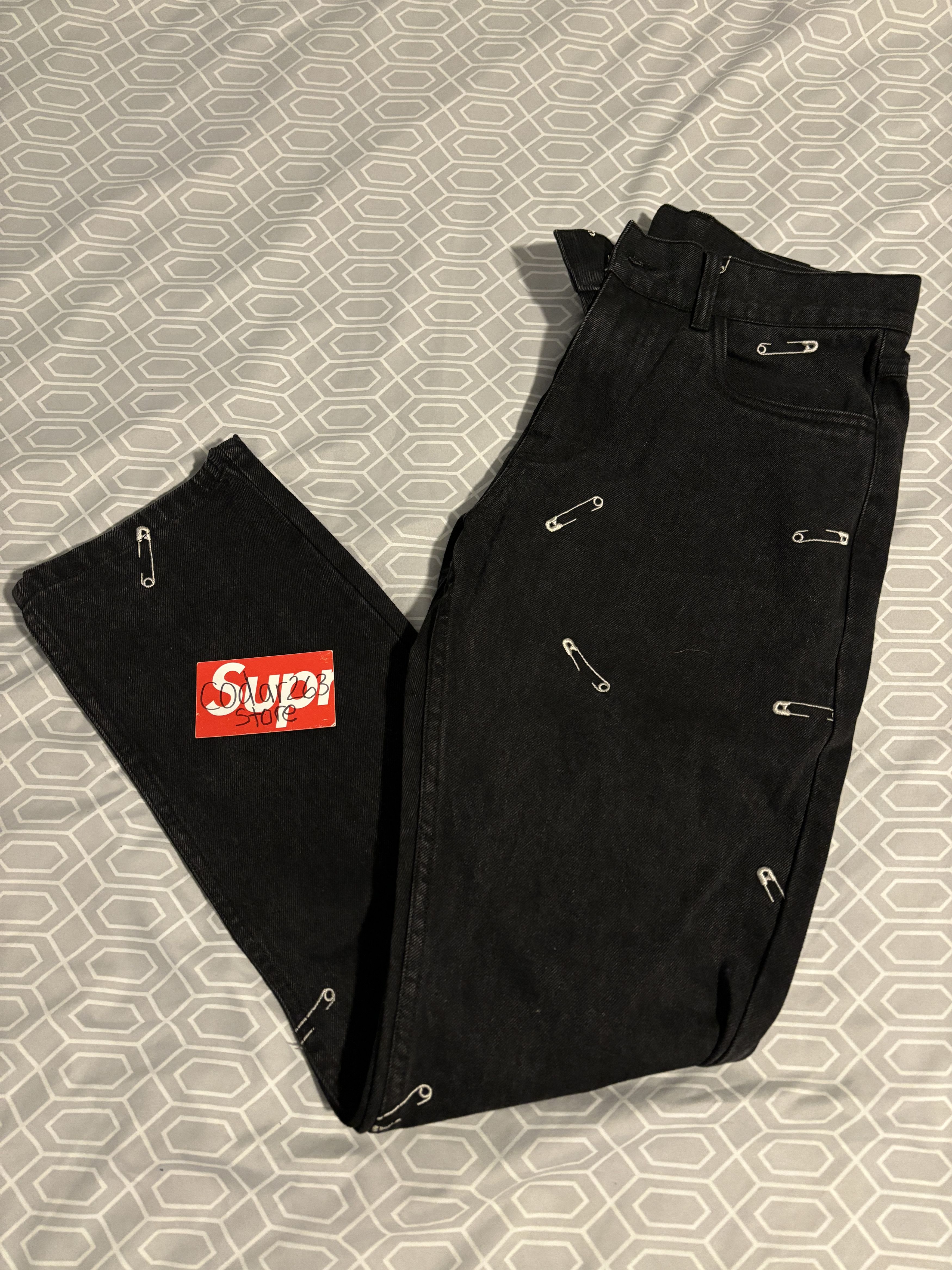 Pleasures Safety Pin 5 Pocket Denim - Pleasures Black Jeans Size US 30 / EU 46 - 2 Thumbnail