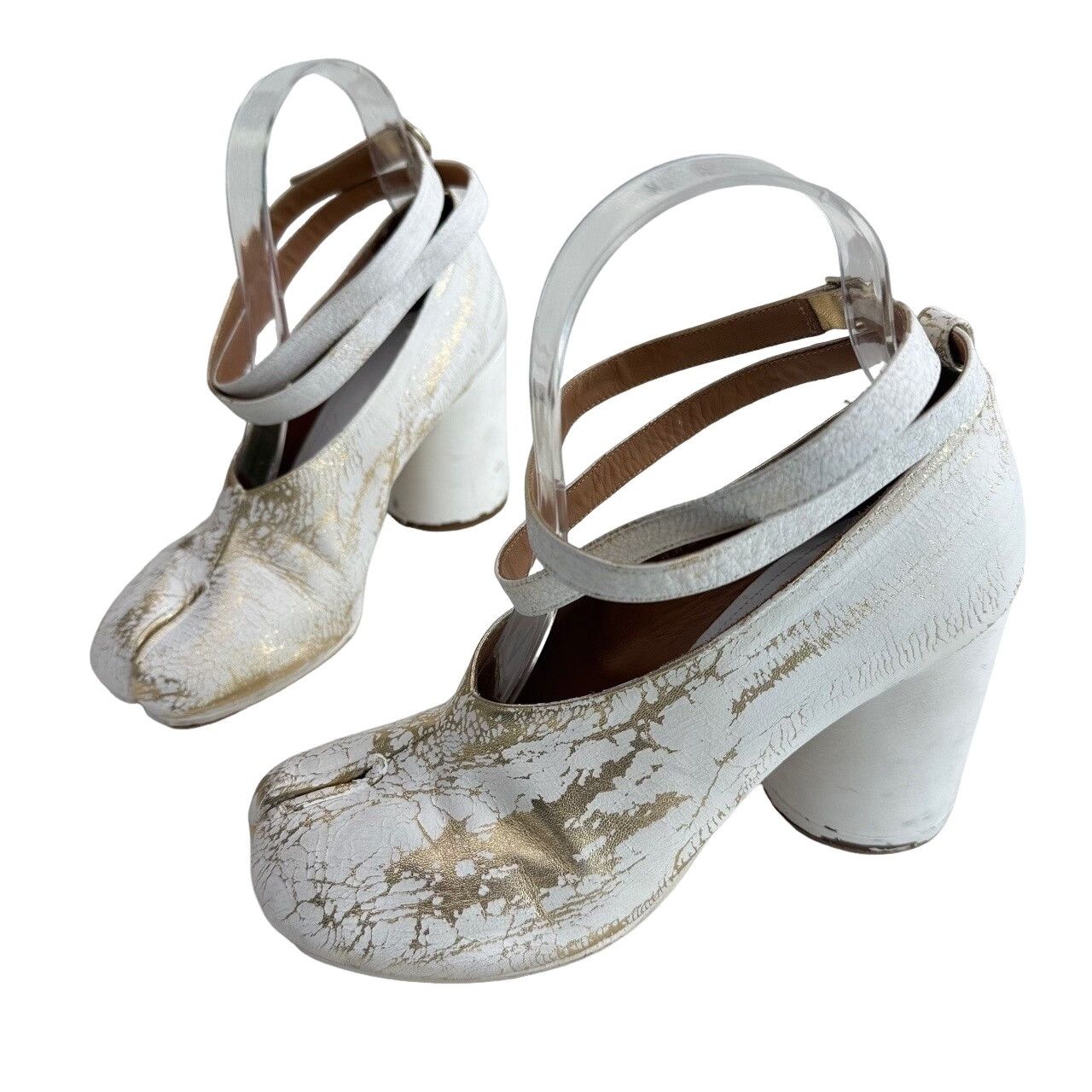 Maison Margiela Maison Margiela Crackle Gold Tabi Heels Size 36.5 Size US 6.5 / IT 36.5 - 1 Thumbnail