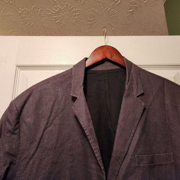 Kenneth Cole Kenneth Cole men's gray 100%linen sport coat blazer 46R Size 46R - 3 Thumbnail