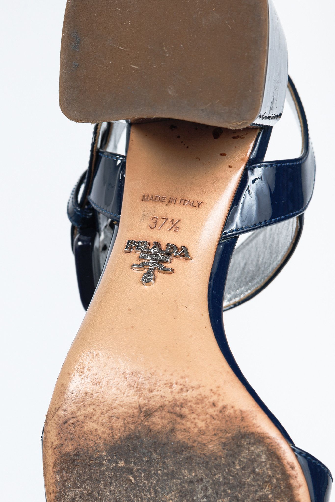 Prada Prada Blue Patent-Leather Buckled Sandals Size US 7 / IT 37 - 5 Thumbnail