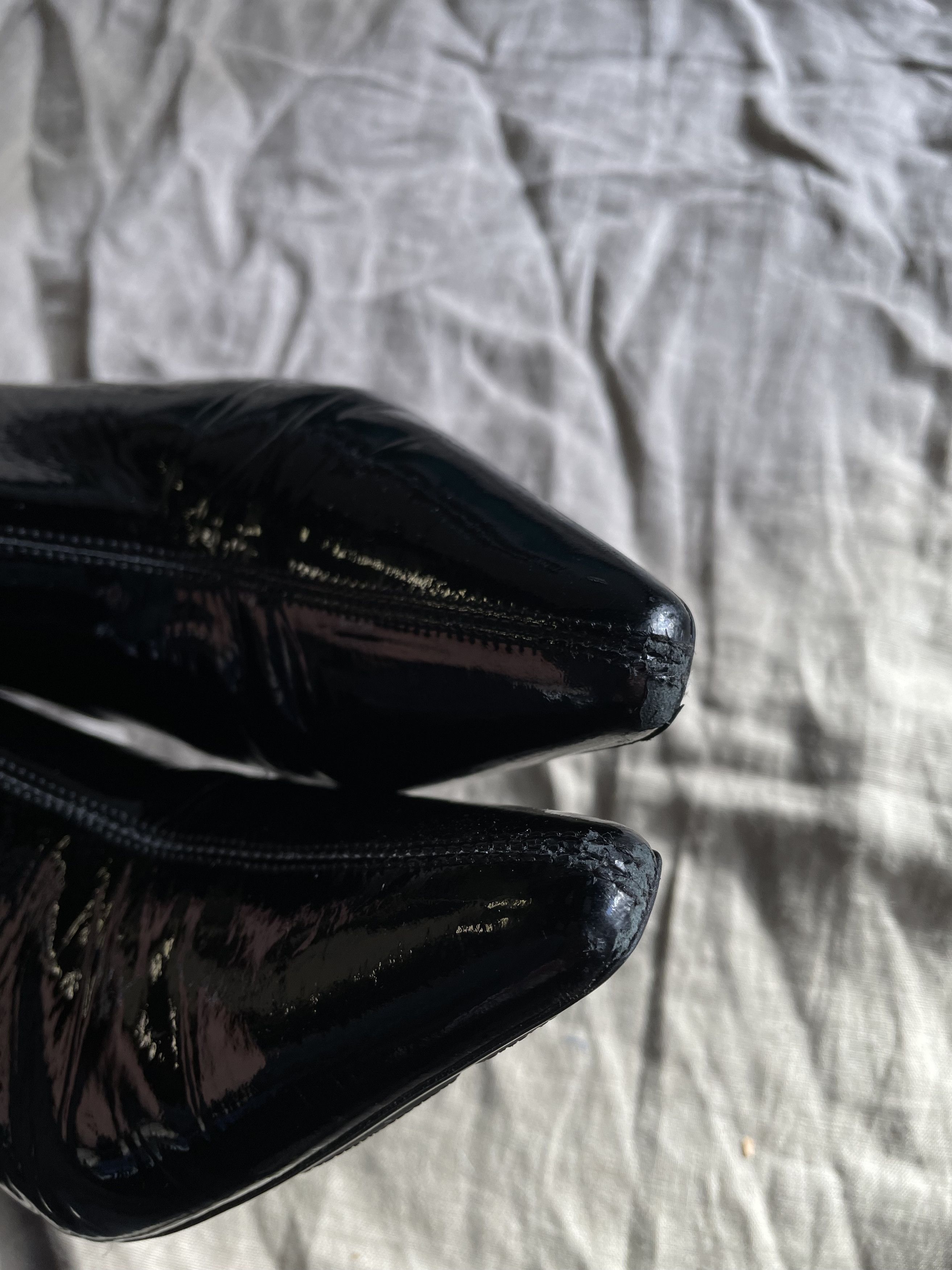 Prada Prada Patent Leather Pointed Toe Heel Low Boots 7807AC Size US 7.5 / IT 37.5 - 11 Thumbnail