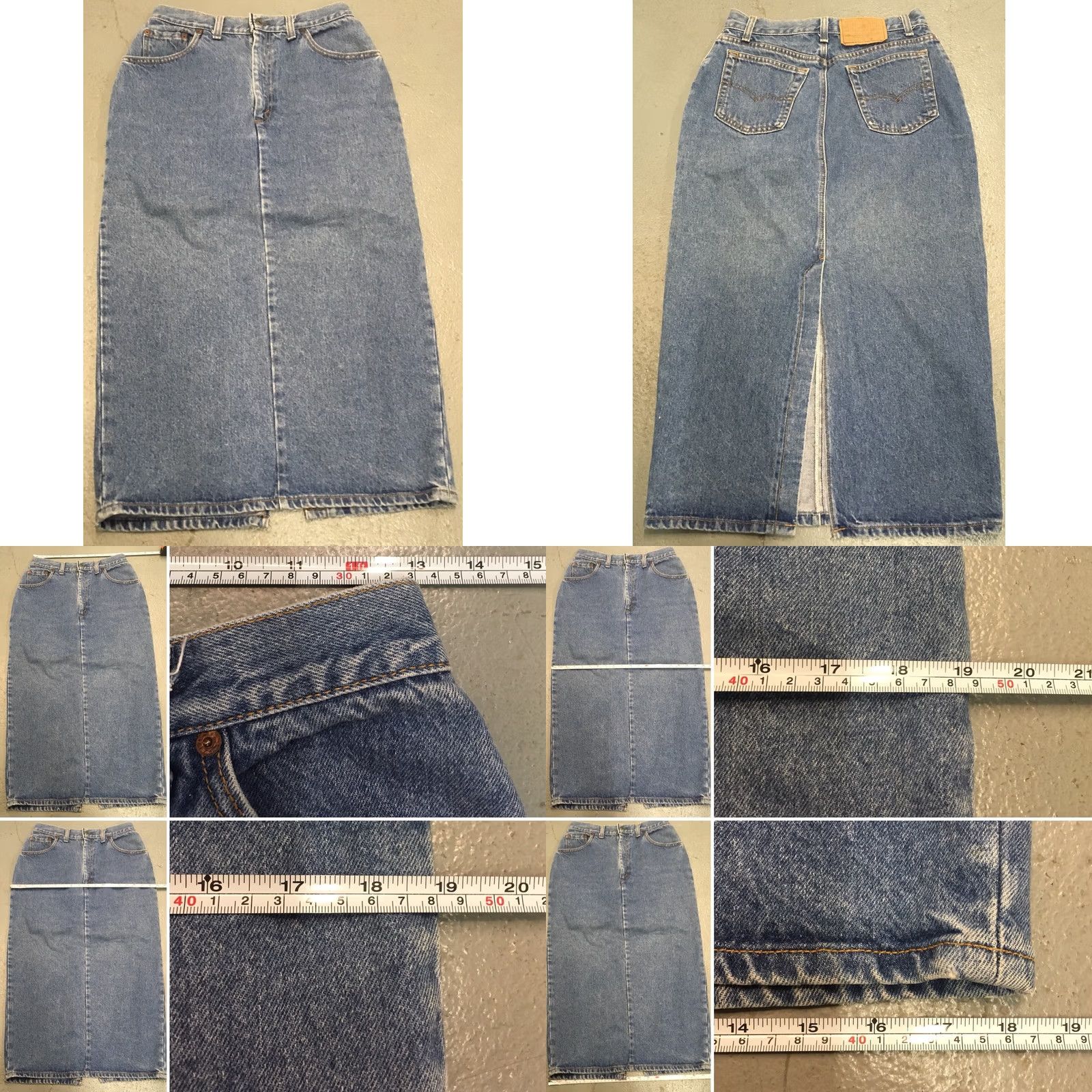 Levi's VINTAGE Levi's Jeans High Waist Denim Skirt Cowgirl Made USA Sz 11 28 Waist Blue Jeans Skirt 33 1/2” Hips 19 1/4” Zipper fly Mens Womens Boys Girls Size 32" / US 10 / IT 46 - 8 Thumbnail