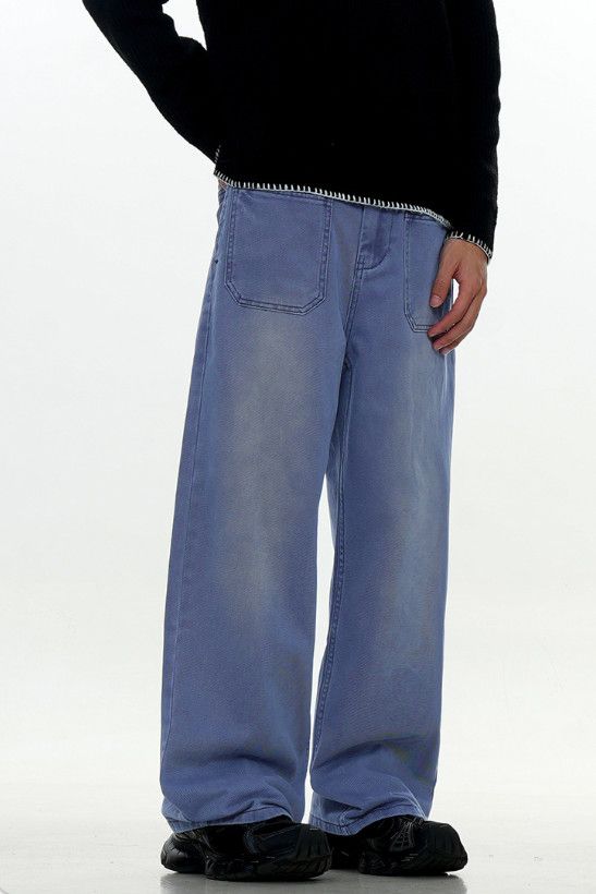 Japanese Brand American retro straight leg men's loose casual washed jeans Size US 32 / EU 48 - 2 Thumbnail