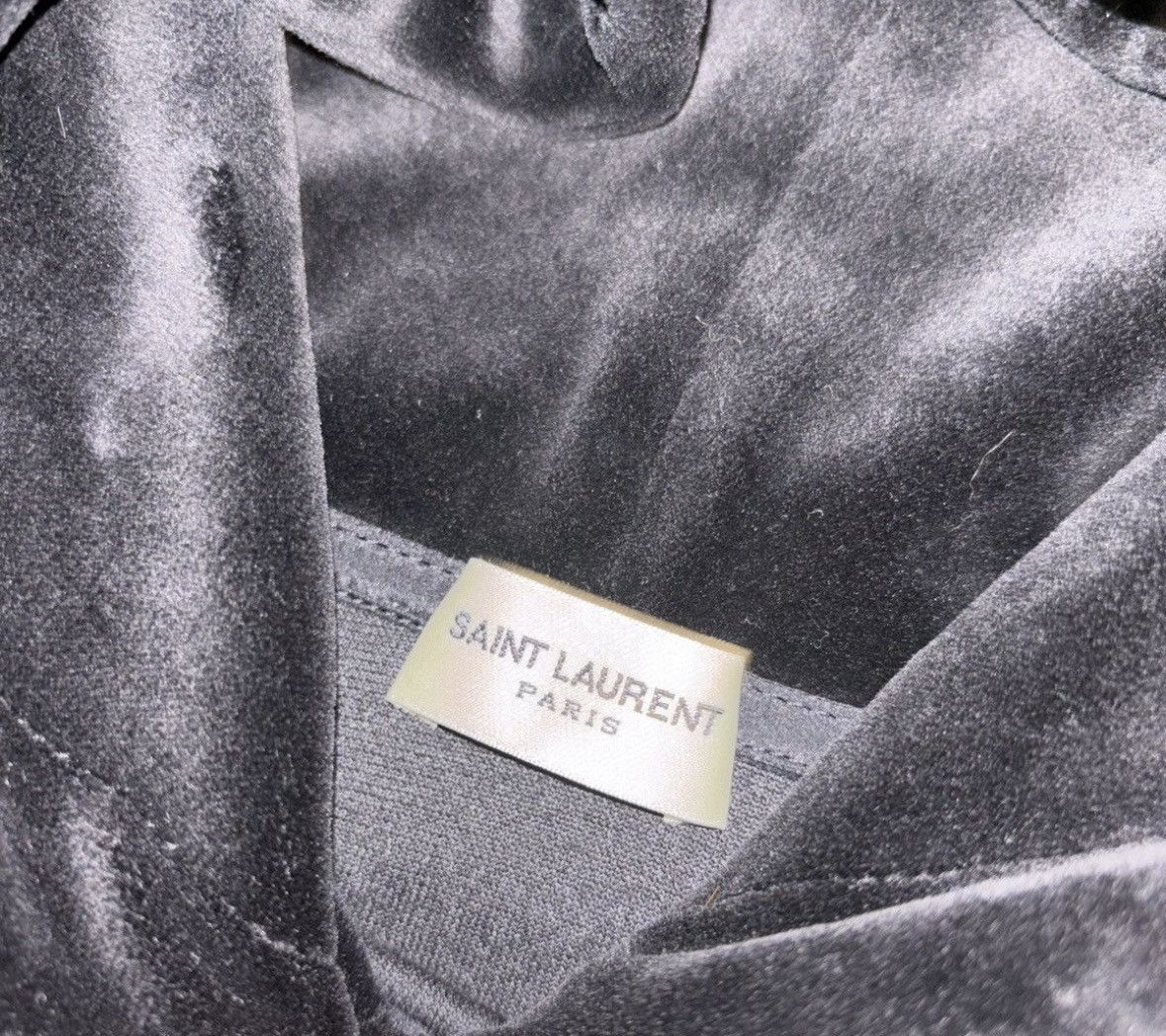 Saint Laurent Velour Distressed Hoodie
