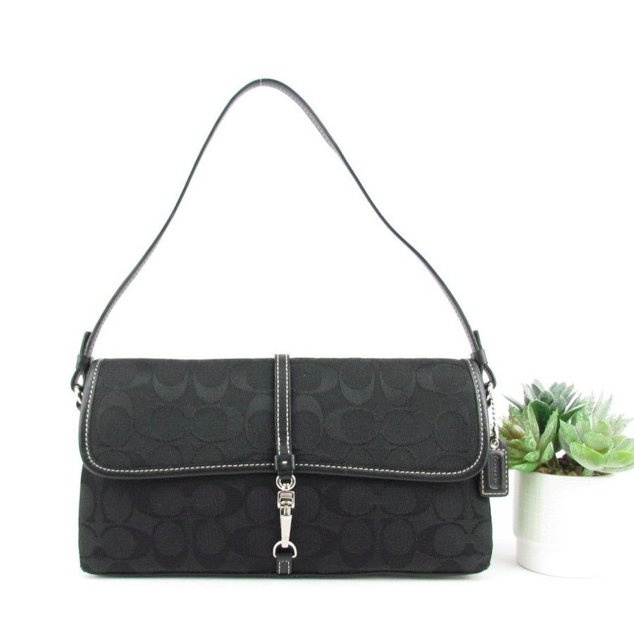 Coach Y2K Vintage Signature Black Baguette Bag, Women's