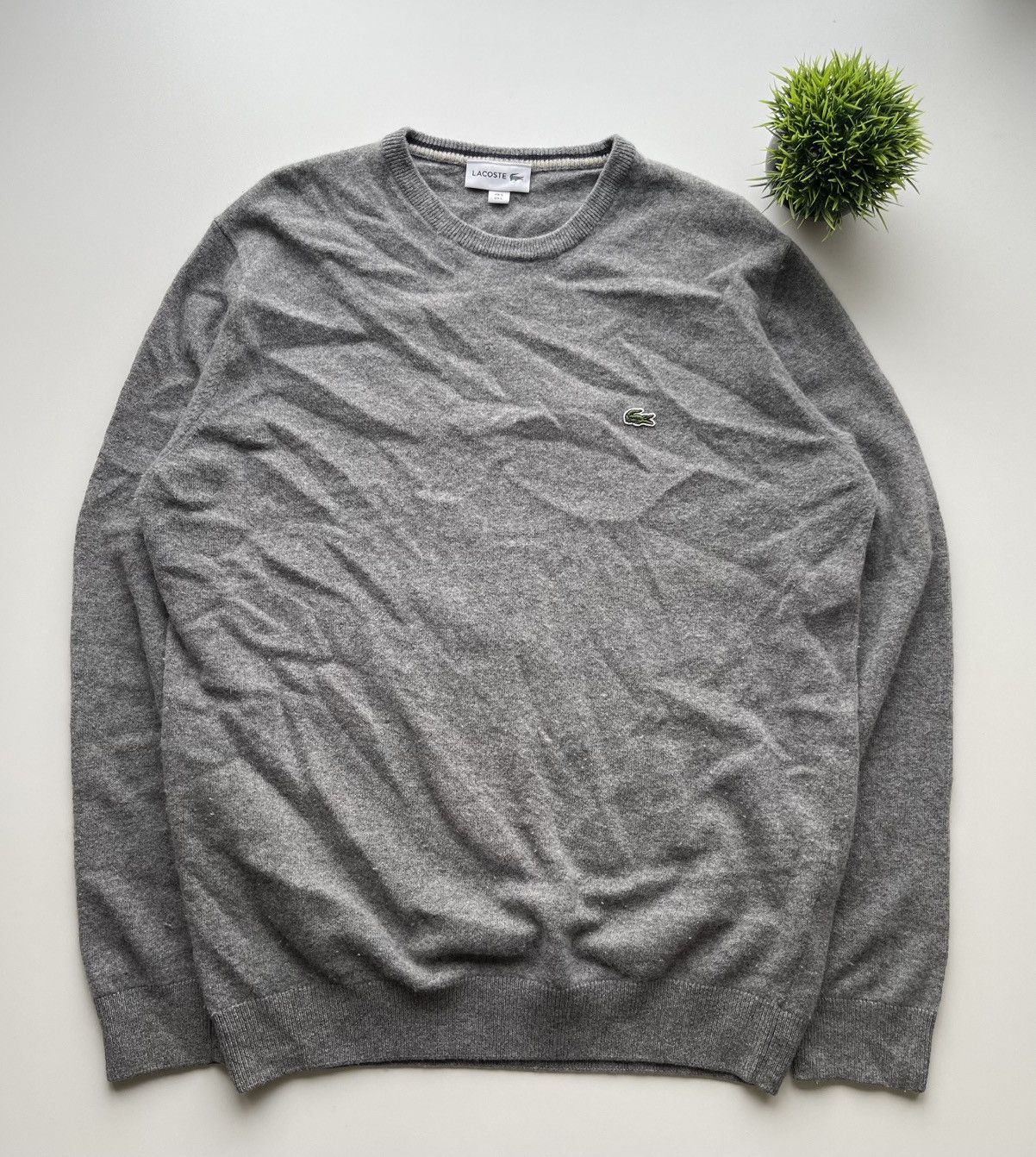 Lacoste 100% wool Lacoste sweater Grey L size Size US L / EU 52-54 / 3 - 1 Thumbnail