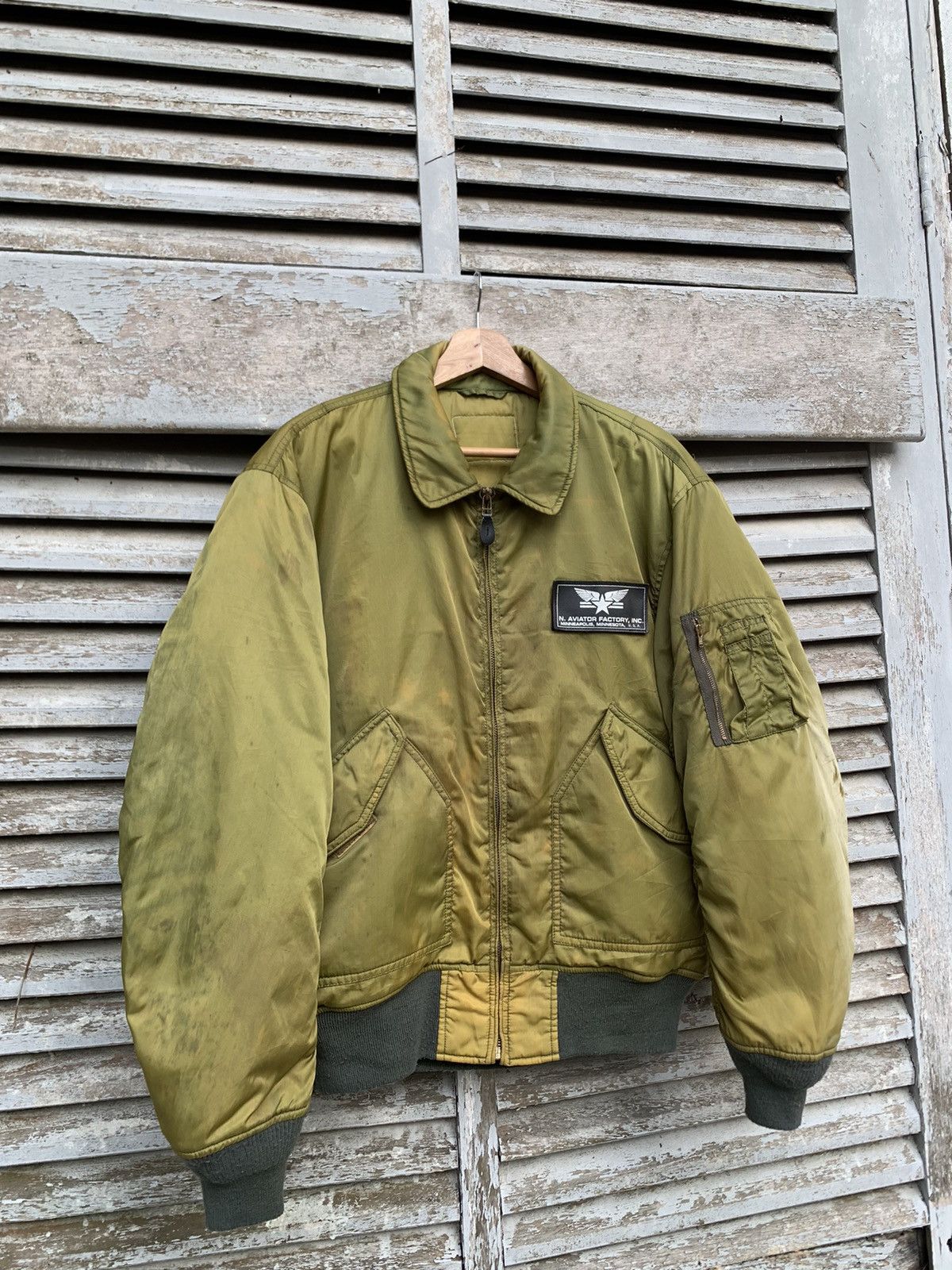 Vintage 🪖VINTAGE THRASHED MA-1 MAN INTERMEDIATE BOMBER JACKET Size US M / EU 48-50 / 2 - 5 Thumbnail