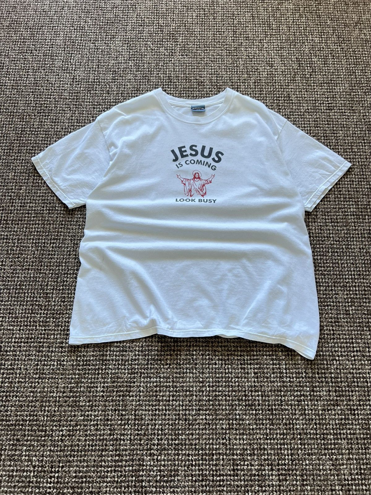 Vintage RARE Vintage Jesus Coming Look Busy Single Stitch Shirt Size US XL / EU 56 / 4 - 3 Thumbnail