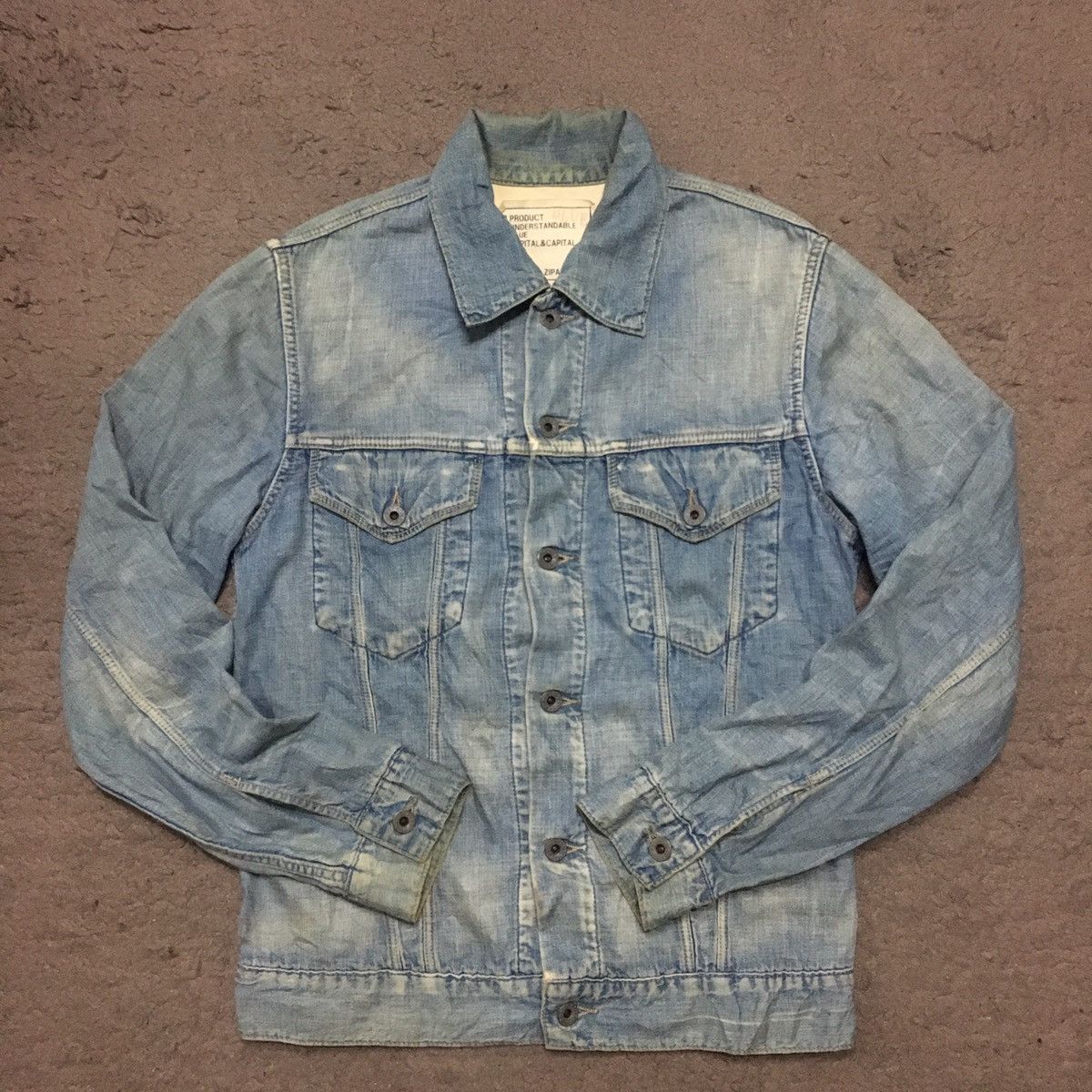 image of Archival Clothing x Kapital Vintage Kapital By Zipang Light Blue Denim Jacket, Men's (Size Small)