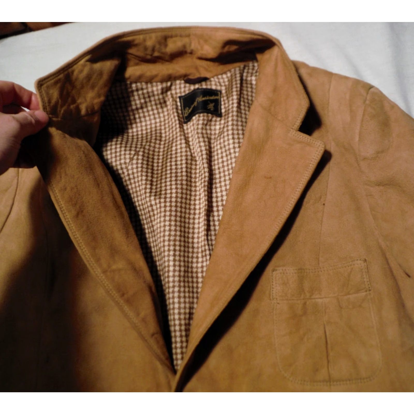 Vintage Breier of Amsterdam Mens Large Breier of Amsterdam Leather Jacket 2 Button Notch Lapel Distressed Vintage 70s Suede N Leather Brown Size US L / EU 52-54 / 3 - 4 Thumbnail