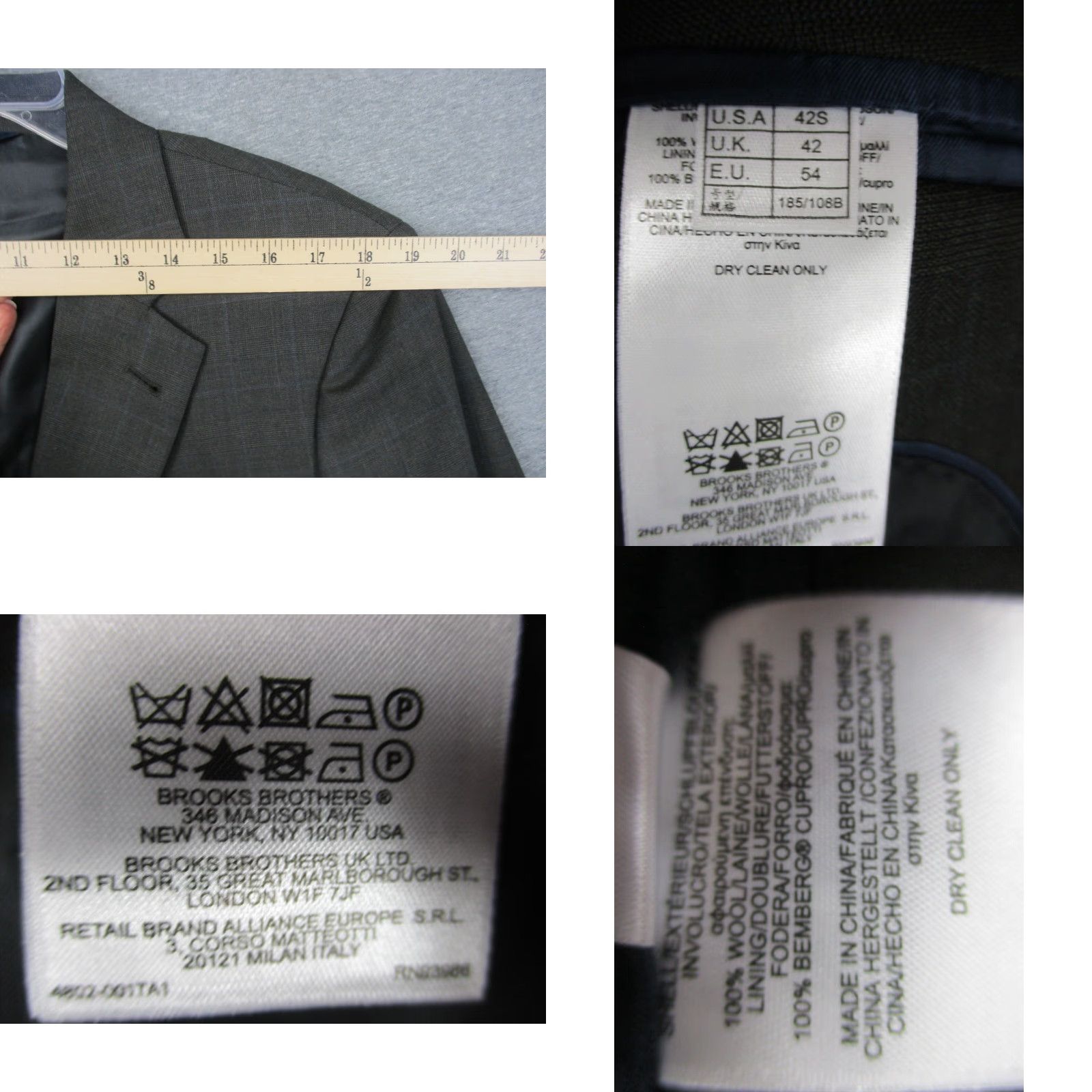 Brooks Brothers VINTAGE Brooks Brothers 346 Jacket 42 Short Madison Fit Wool Gray Plaid Mens Sport Coat Regular Jacket Coats Size US 42 / EU 58 - 8 Thumbnail