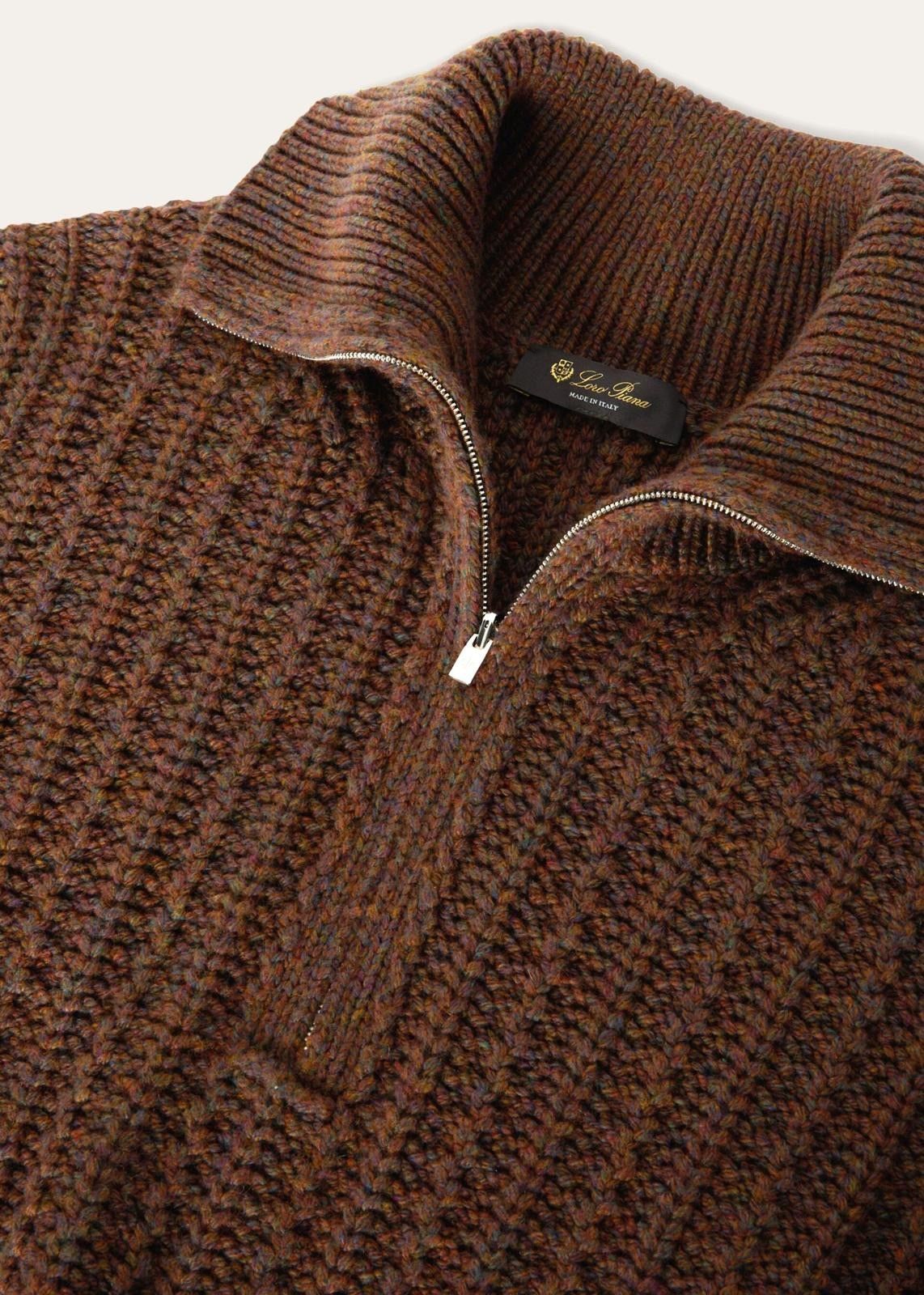 Loro Piana o1srvl11e0824 Waipara Half Zipper Sweater in Brown Size M / US 6-8 / IT 42-44 - 5 Thumbnail