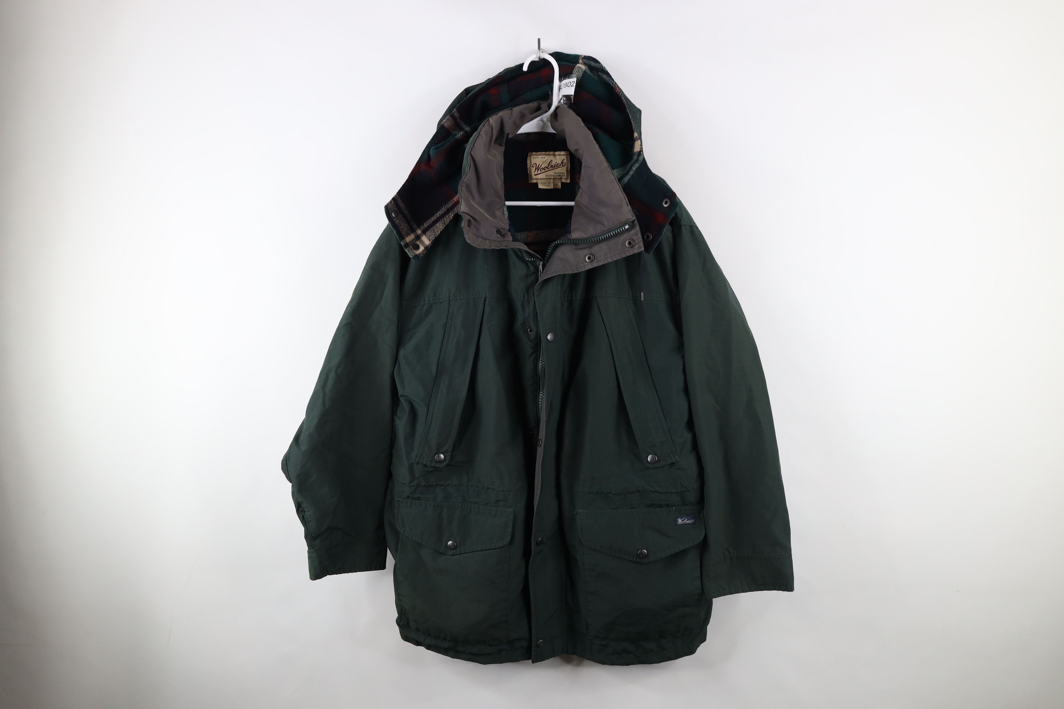Vintage × Woolrich Woolen Mills Vintage 90s Woolrich Spell Out Wool Line Hooded Parka Jacket Size US L / EU 52-54 / 3 - 1 Thumbnail