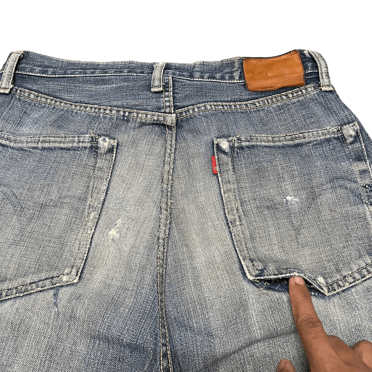 Japanese Brand Vintage La Guardia Selvedge Denim Thrashed Jeans Single ® Size US 30 / EU 46 - 18 Thumbnail