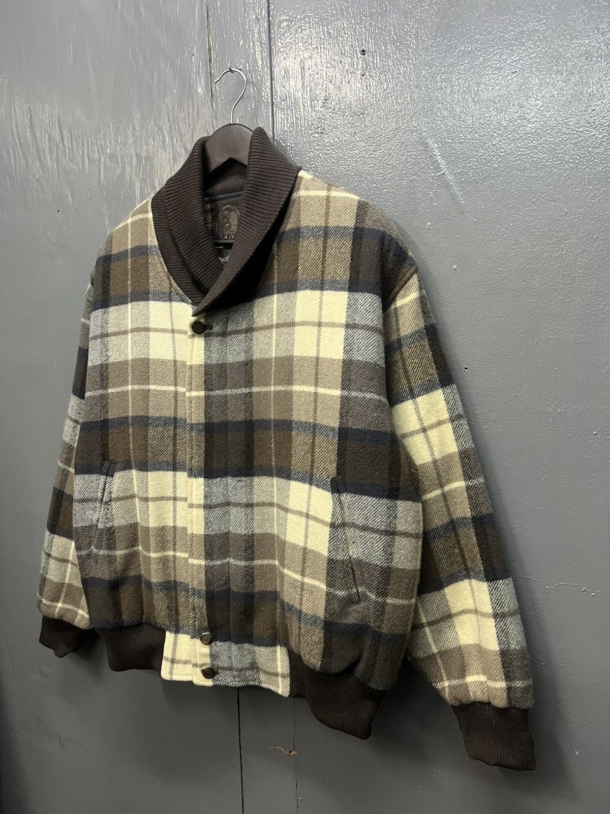 Vintage Vintage VicJoy Plaid Wool Bomber Jacket Size US L / EU 52-54 / 3 - 3 Thumbnail