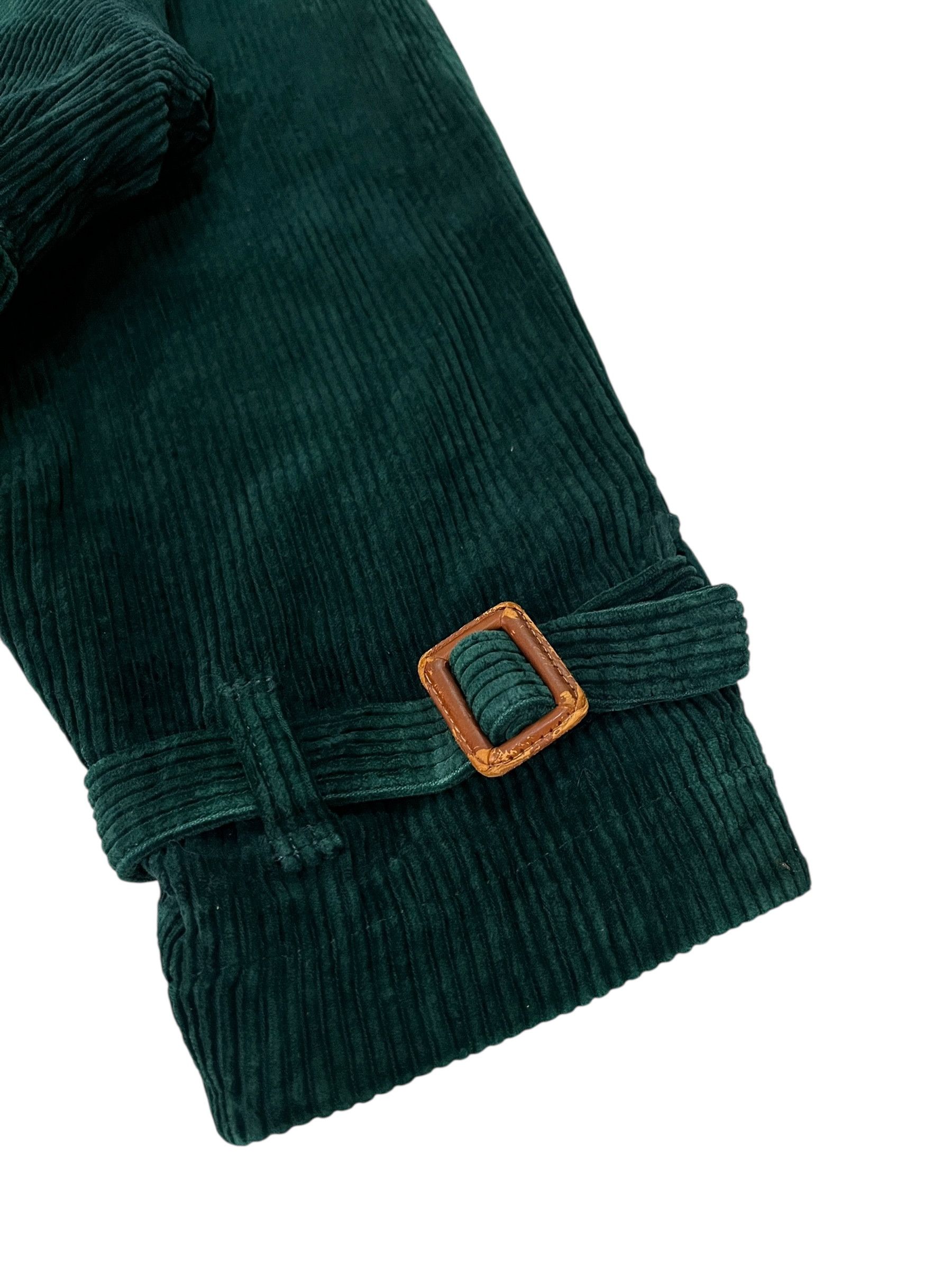 Issey Miyake Vintage 80s Issey Miyake Emerald Corduroy Trench Coat Size US M / EU 48-50 / 2 - 7 Thumbnail