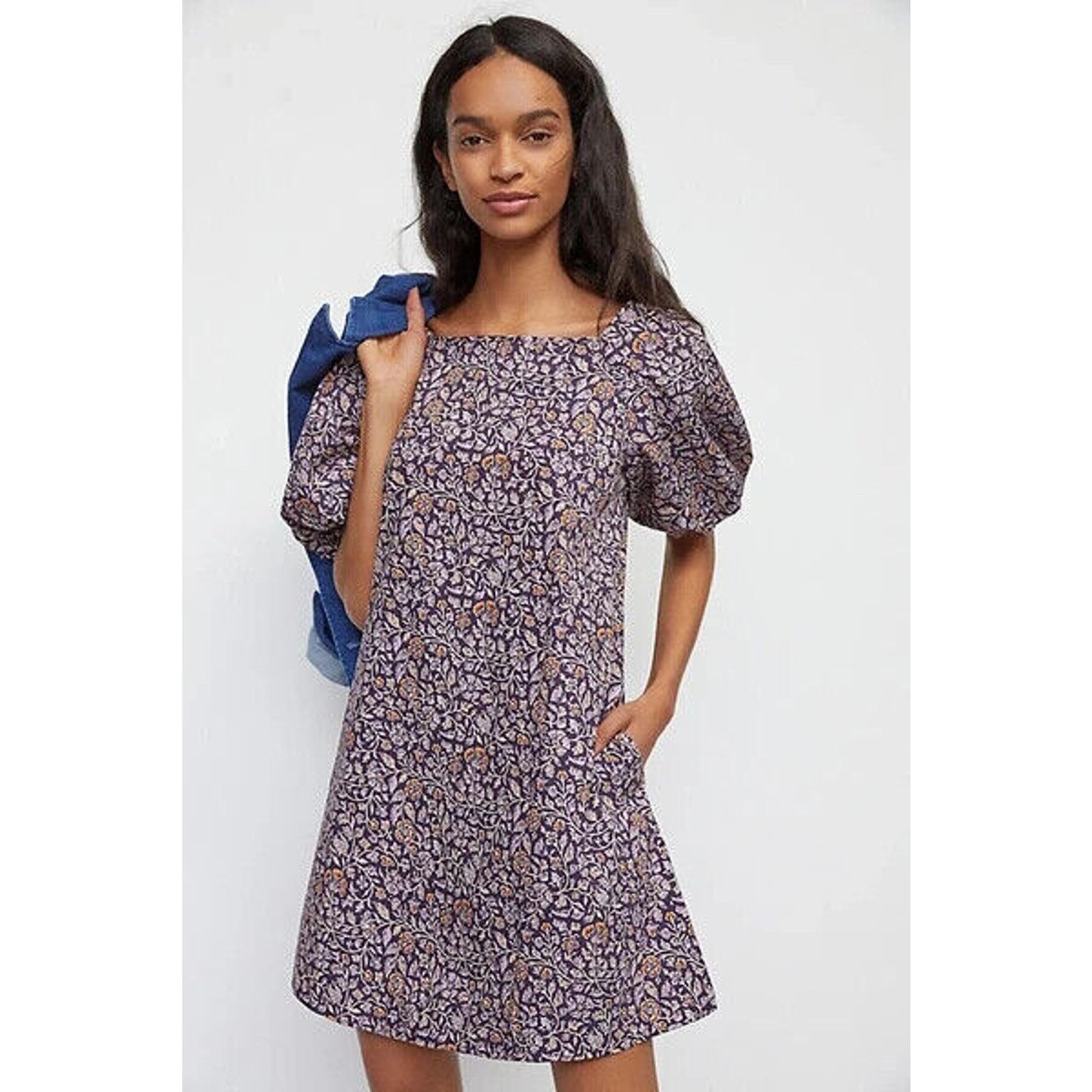 Anthropologie New Anthropologie Porridge Purple Elke Ditsy Swing Dress Med Size M / US 6-8 / IT 42-44 - 1 Thumbnail