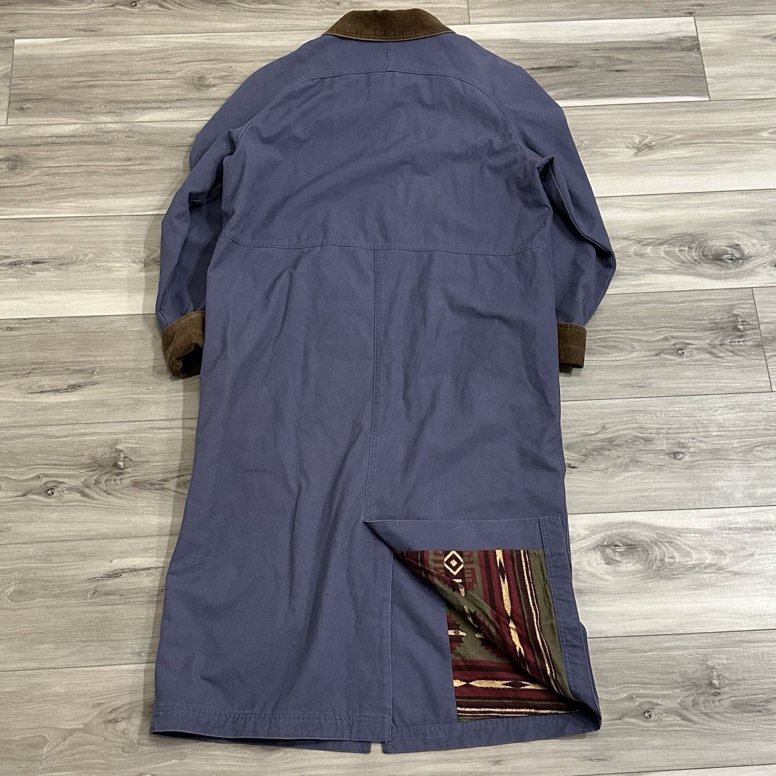 L.L. Bean VTG LL Bean Women’s Medium Long Canvas Duster Periwinkle Size M / US 6-8 / IT 42-44 - 3 Thumbnail