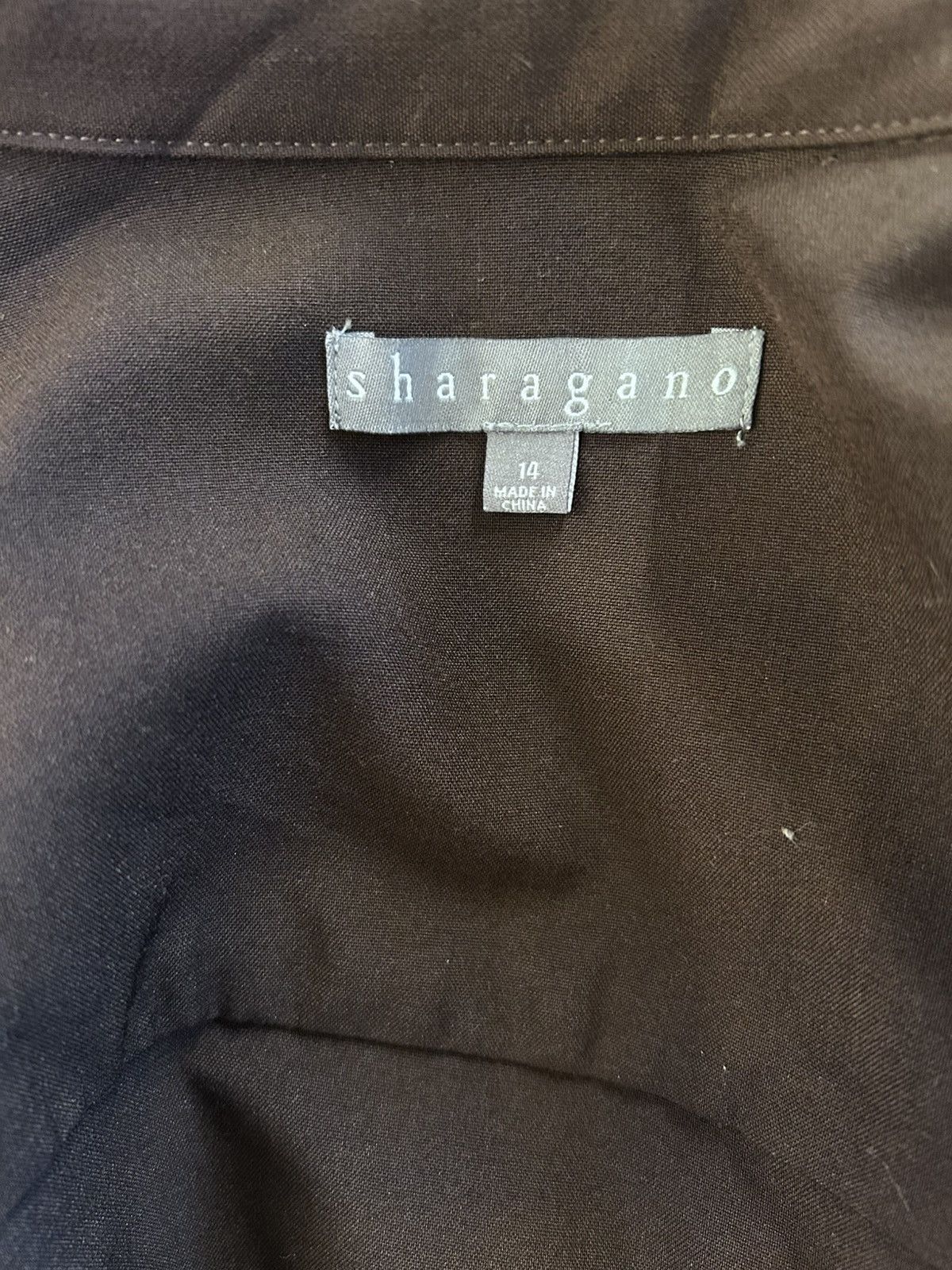 Designer × Other New! Women’s Brown SHARAGANO Belted Mini Dress. Size L / US 10 / IT 46 - 3 Thumbnail