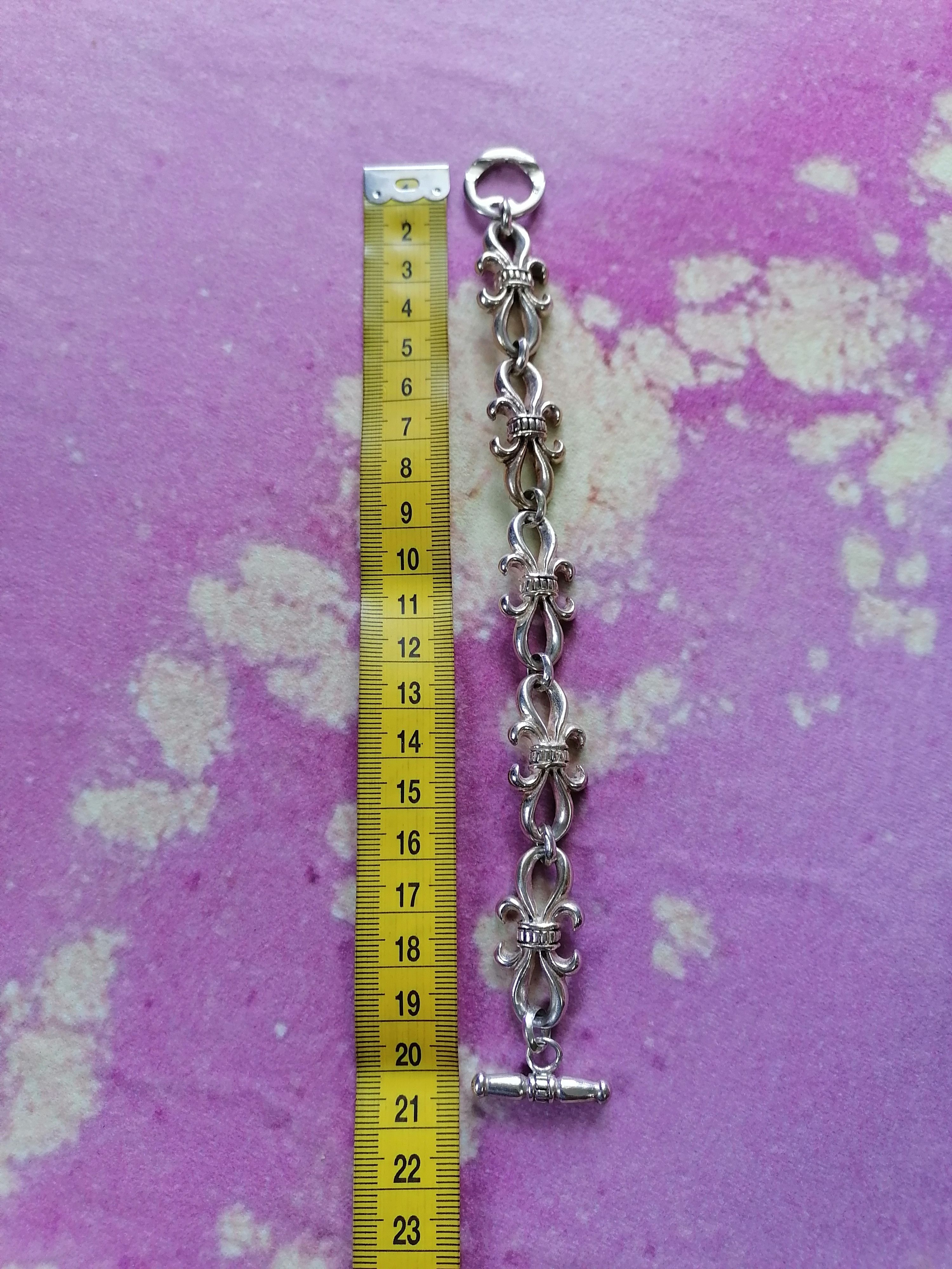 Handmade 925 Silver Fleur De Lys ICONIC CH Bracelet Size ONE SIZE - 6 Thumbnail