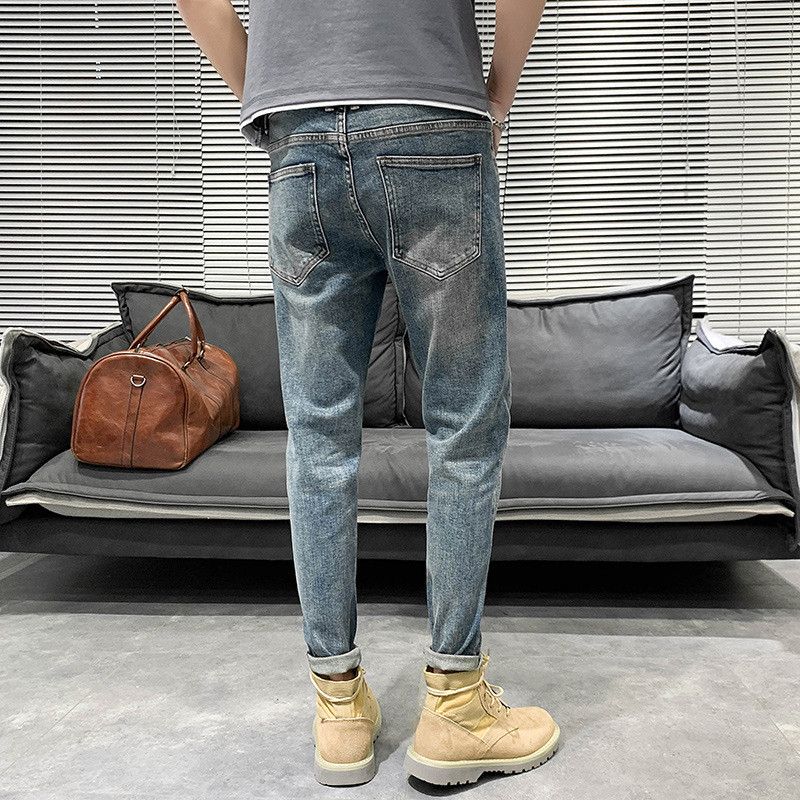 Japanese Brand Retro men's slim fit trendy casual distressed jeans Size US 32 / EU 48 - 5 Thumbnail