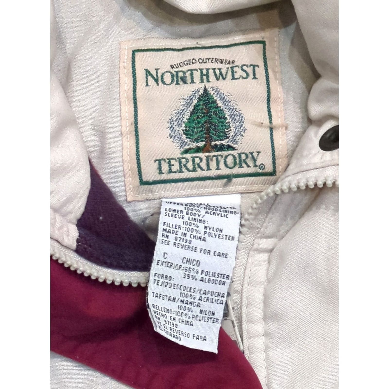 Vintage Northwest Territory Mens Small Coat Jacket Hooded Stand-Up Collar Zip Full Zip Lined Pockets Beige Tan Overcoat Jacket Size US S / EU 44-46 / 1 - 2 Thumbnail