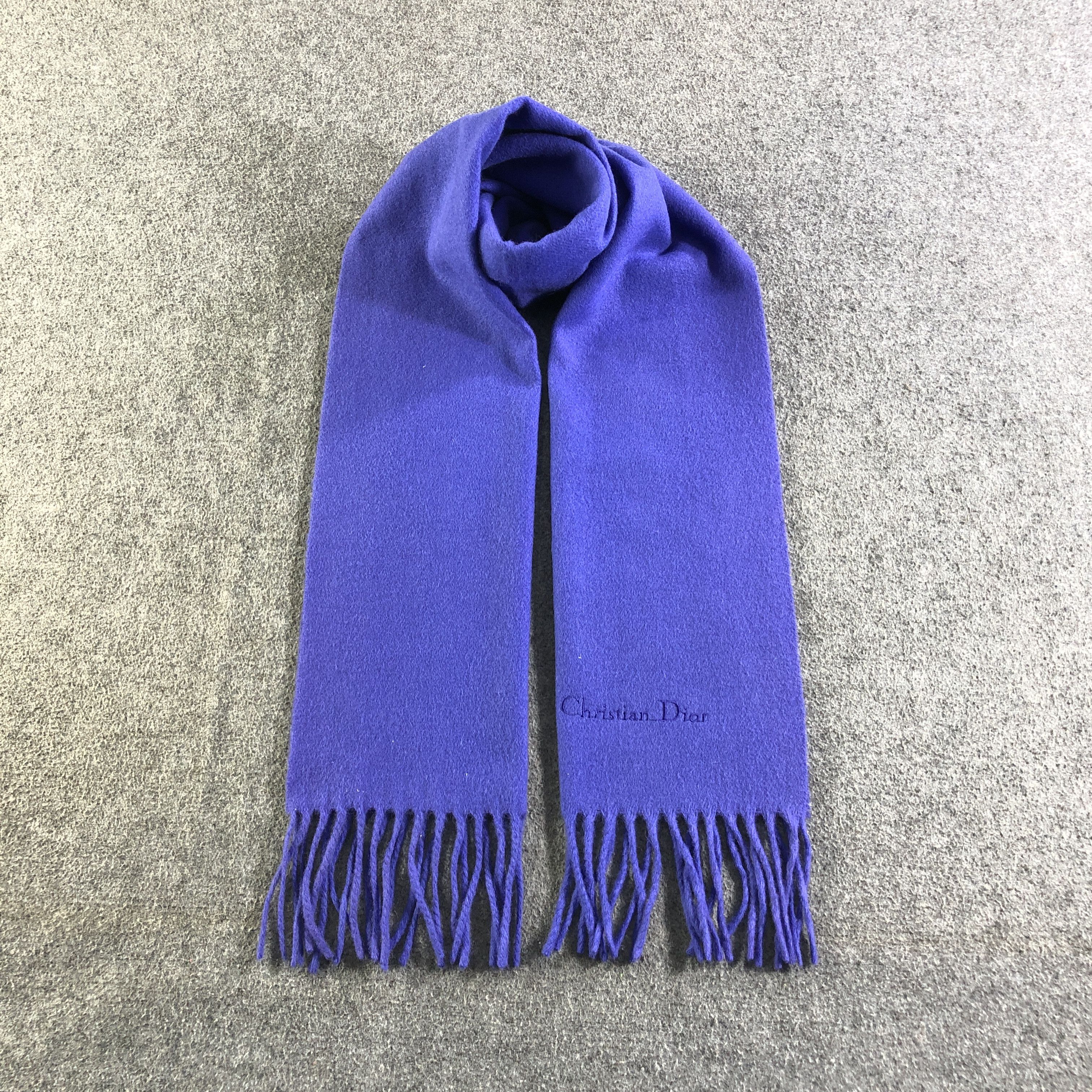 Christian Dior Monsieur Christian Dior Plain Wool Scarf Muffler V2681 Size ONE SIZE - 1 Thumbnail