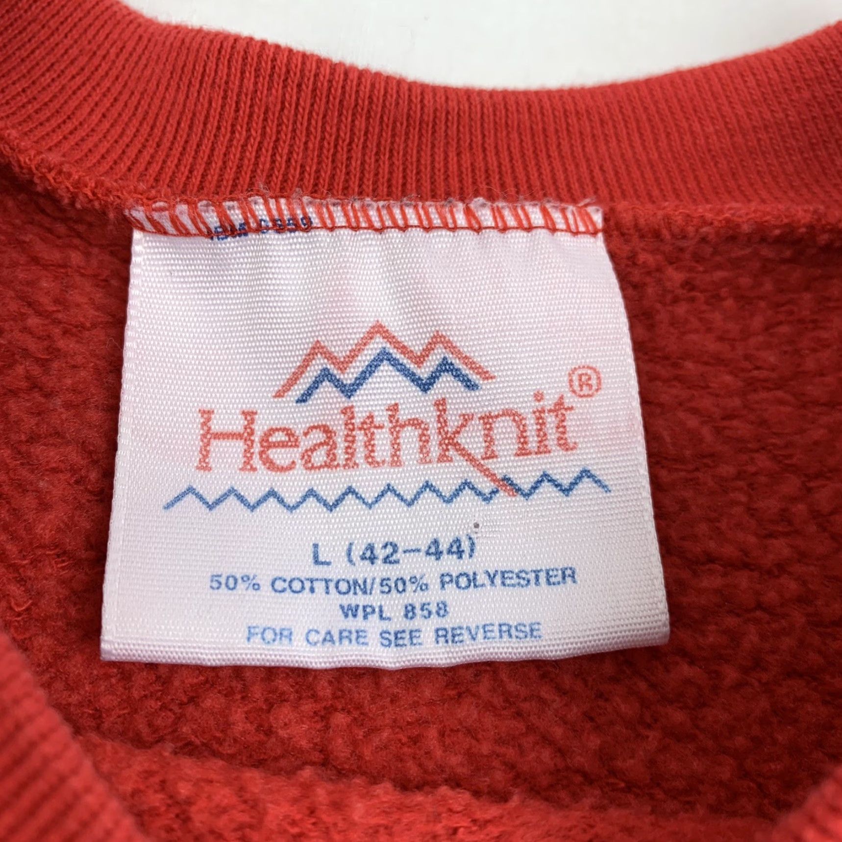 Vintage VINTAGE Healthknit Sweatshirt Men Red Christmas 80s 1989 Crewneck Large L Holiday Size US L / EU 52-54 / 3 - 5 Thumbnail