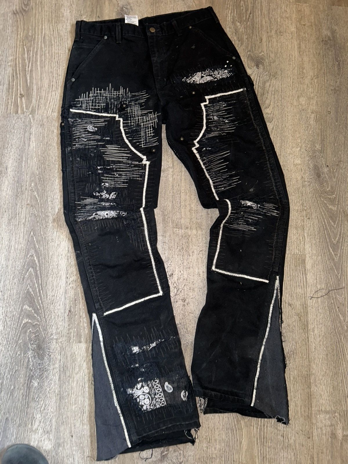 Other 1/1 reworked double knee denim Size US 34 / EU 50 - 2 Thumbnail