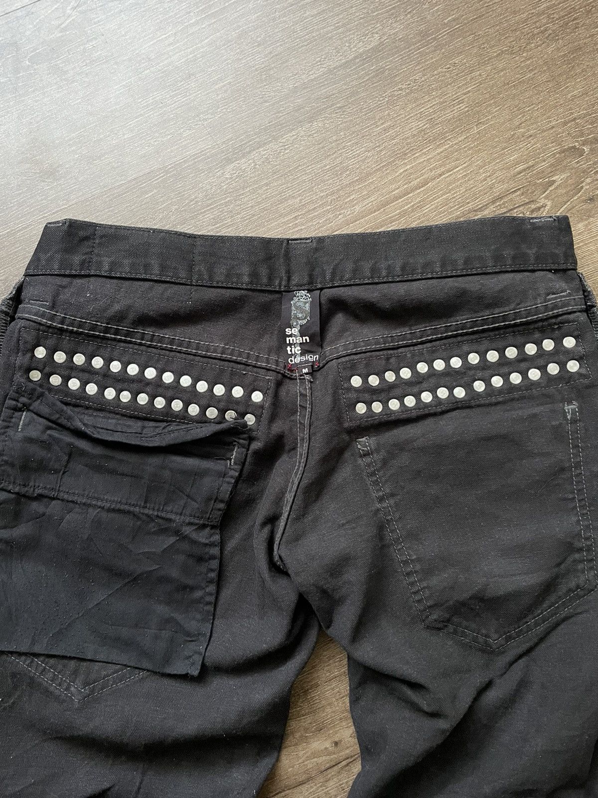 If Six Was Nine Semantic Design Punk Spiked Denim Size US 31 - 24 Thumbnail