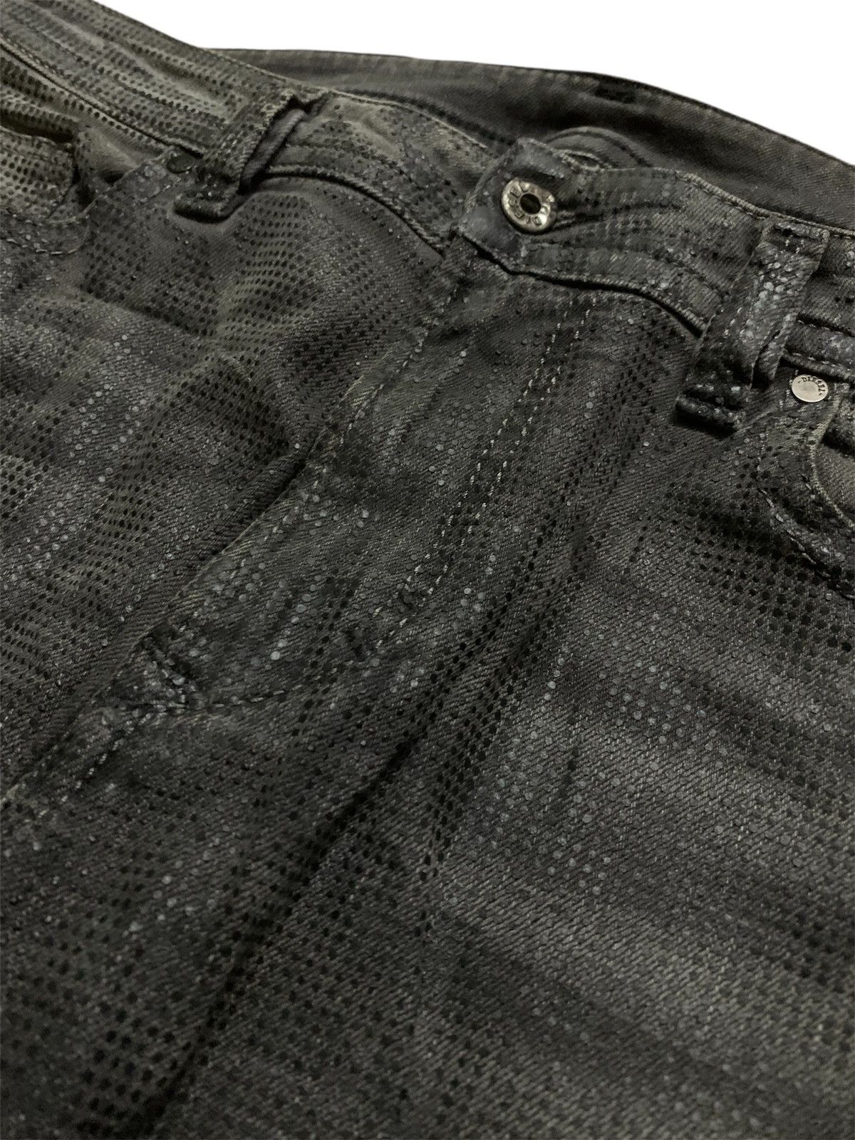 Diesel 💥Waxed Diesel Thavar Stretch Slim Black Denim Size US 34 / EU 50 - 3 Thumbnail