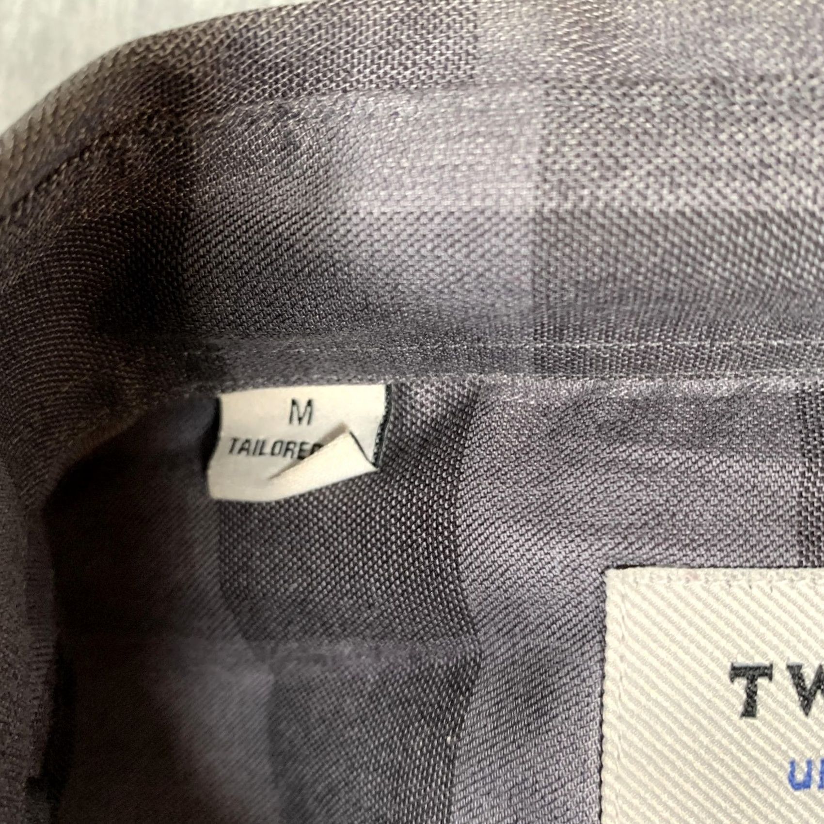 Vintage Twillory Shirt Mens M Gray Black Plaid Tailored Stretch Non Iron Dress Shirt Slim Fit Size US M / EU 48-50 / 2 - 5 Thumbnail