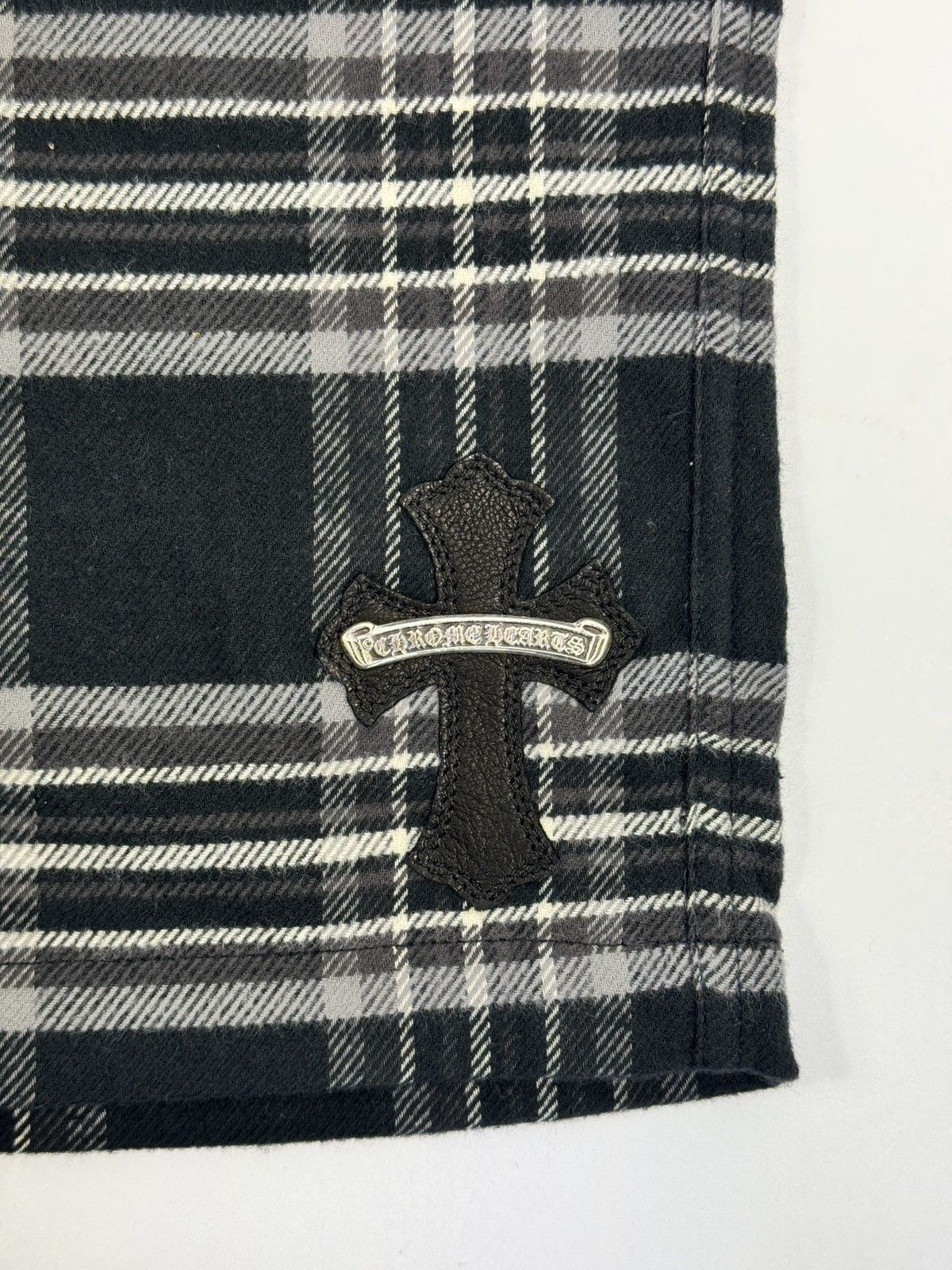 Chrome Hearts LEATHER CROSS AFTER SCHOOL DETAILED CHECKED SHORTS Size US 34 / EU 50 - 5 Thumbnail