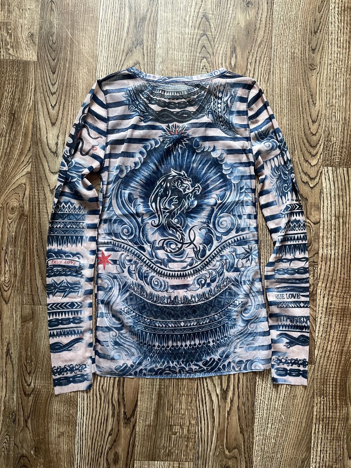 Jean Paul Gaultier Jean Paul Gaultier x Lindex tattoo mesh top shirt LS Size M / US 6-8 / IT 42-44 - 7 Thumbnail