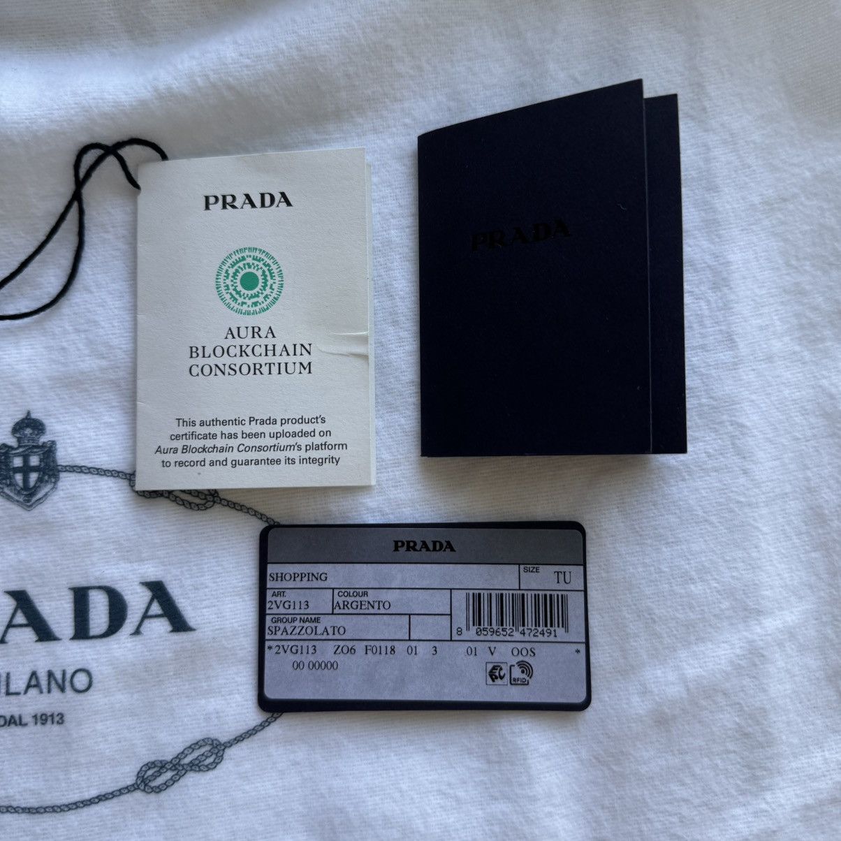 Prada Prada FW2023 Silver Leather Tote Bag Size ONE SIZE - 8 Thumbnail