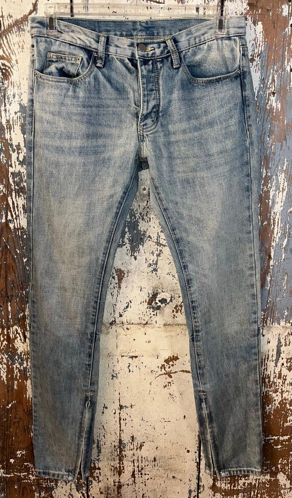 Designer MNML Skinny Jeans Ankle Zipper Size 31 Size US 31 - 1 Thumbnail