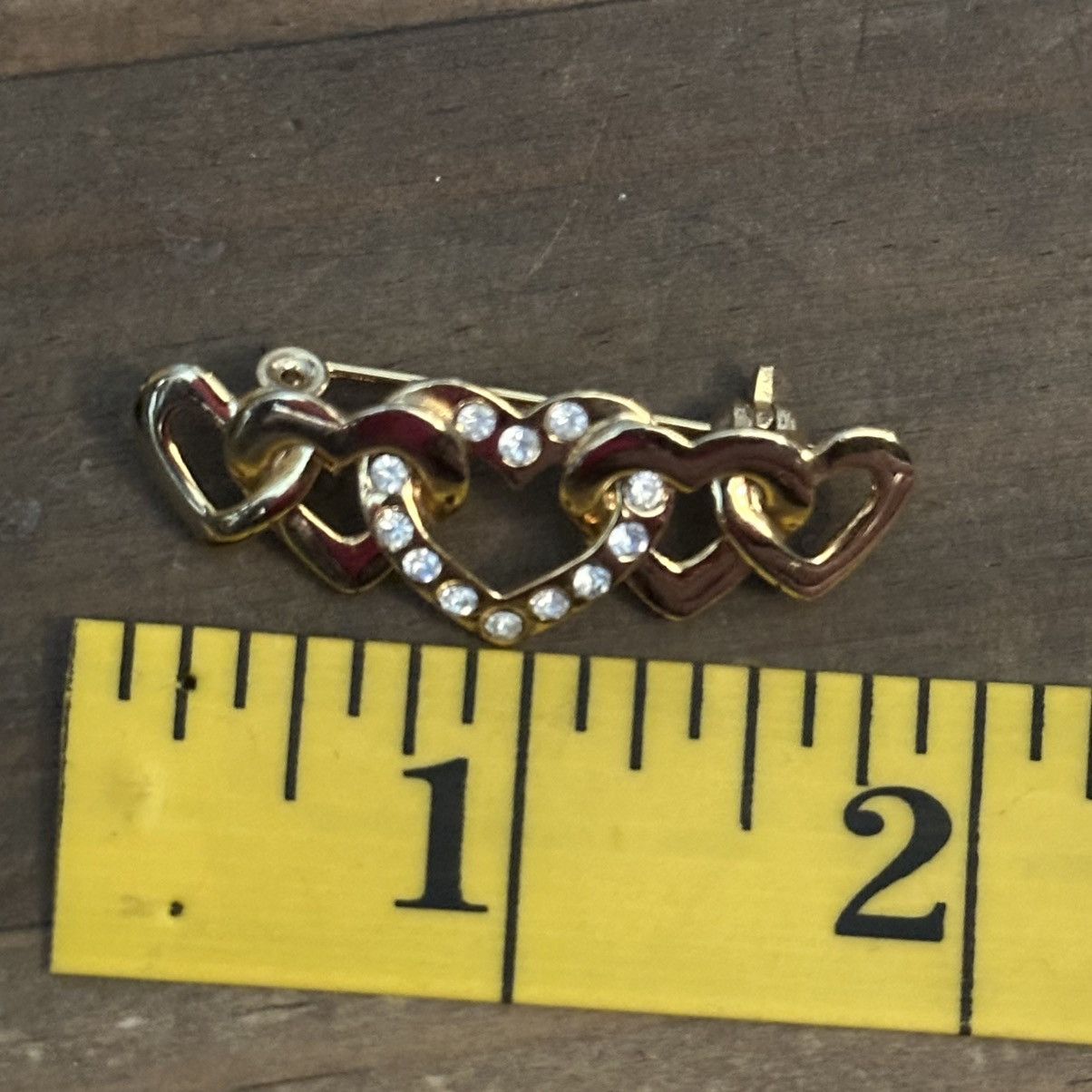 Vintage Vintage gold tone interlocking hearts brooch Size ONE SIZE - 2 Thumbnail