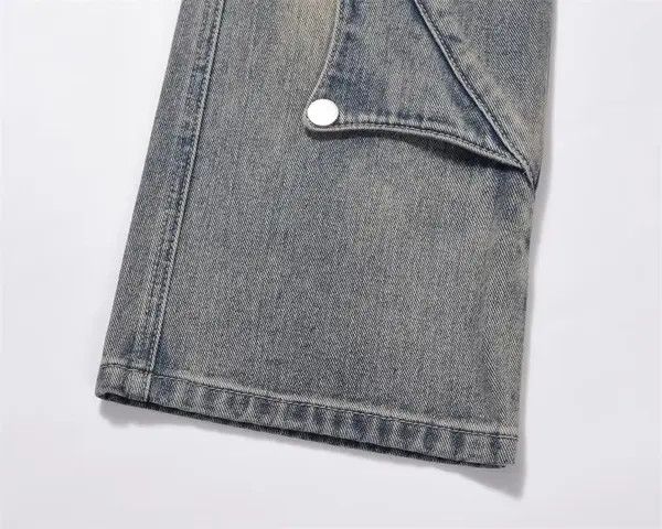 Jean High street trend stitching washed wide-leg jeans Size US 32 / EU 48 - 6 Thumbnail