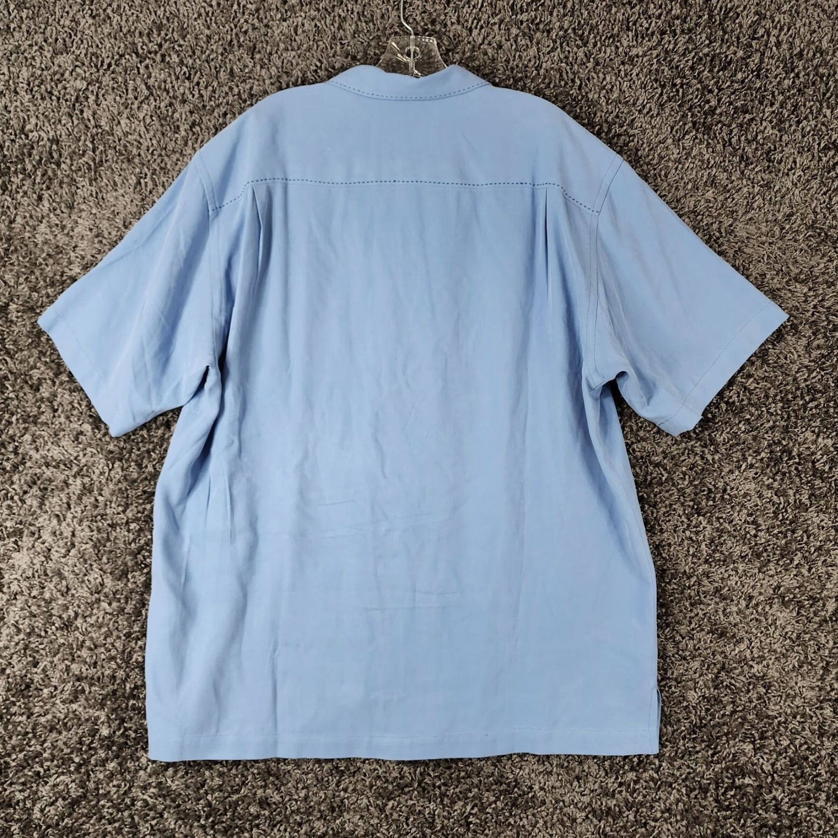 Tommy Bahama Tommy Bahama Blue Silk Button Up Short Sleeve Mens Large Size US 33 - 7 Thumbnail