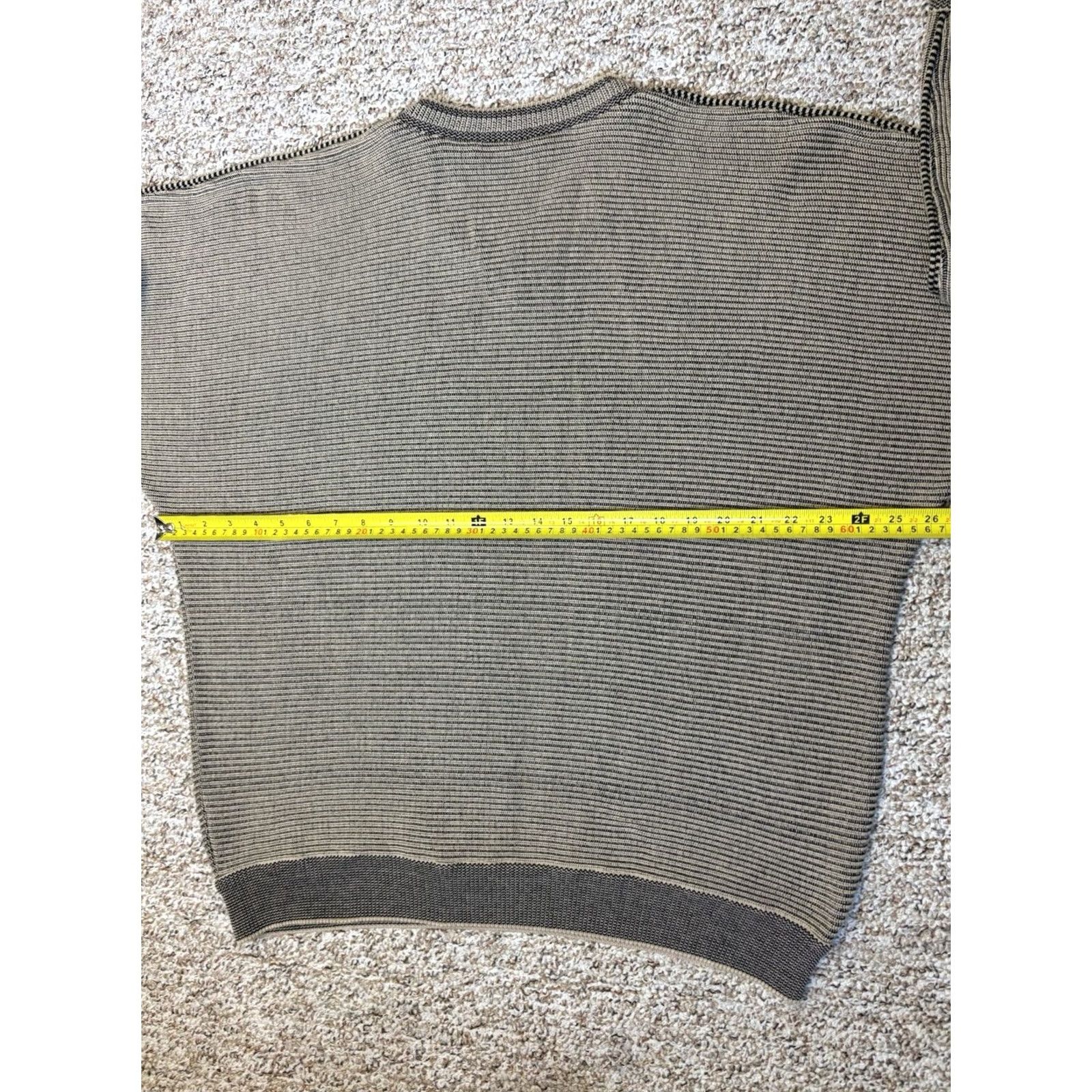Carlo Colucci VINTAGE Carlo Colucci Sweater V-Neck Striped Mens Large Germany Made Pullover 90s Classic Designer Beige Cotton Blend Knitted Knit Regular Mens Size US L / EU 52-54 / 3 - 6 Thumbnail