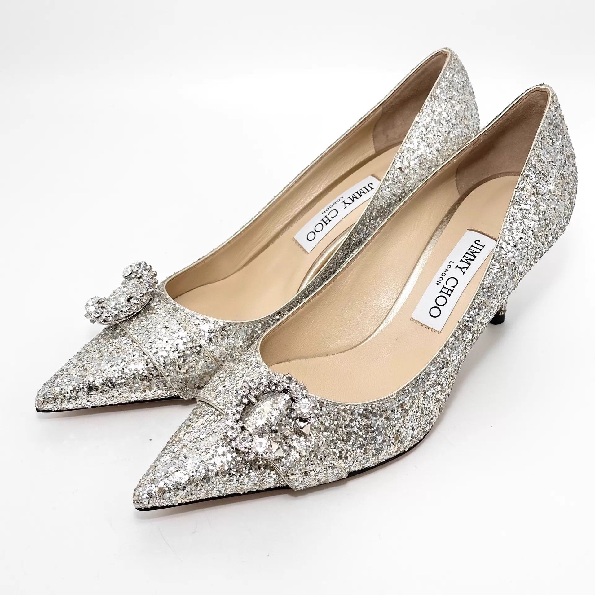 Jimmy Choo Jimmy Choo Silver Sequin Heels 39 Size US 8.5 / IT 38.5 - 6 Thumbnail