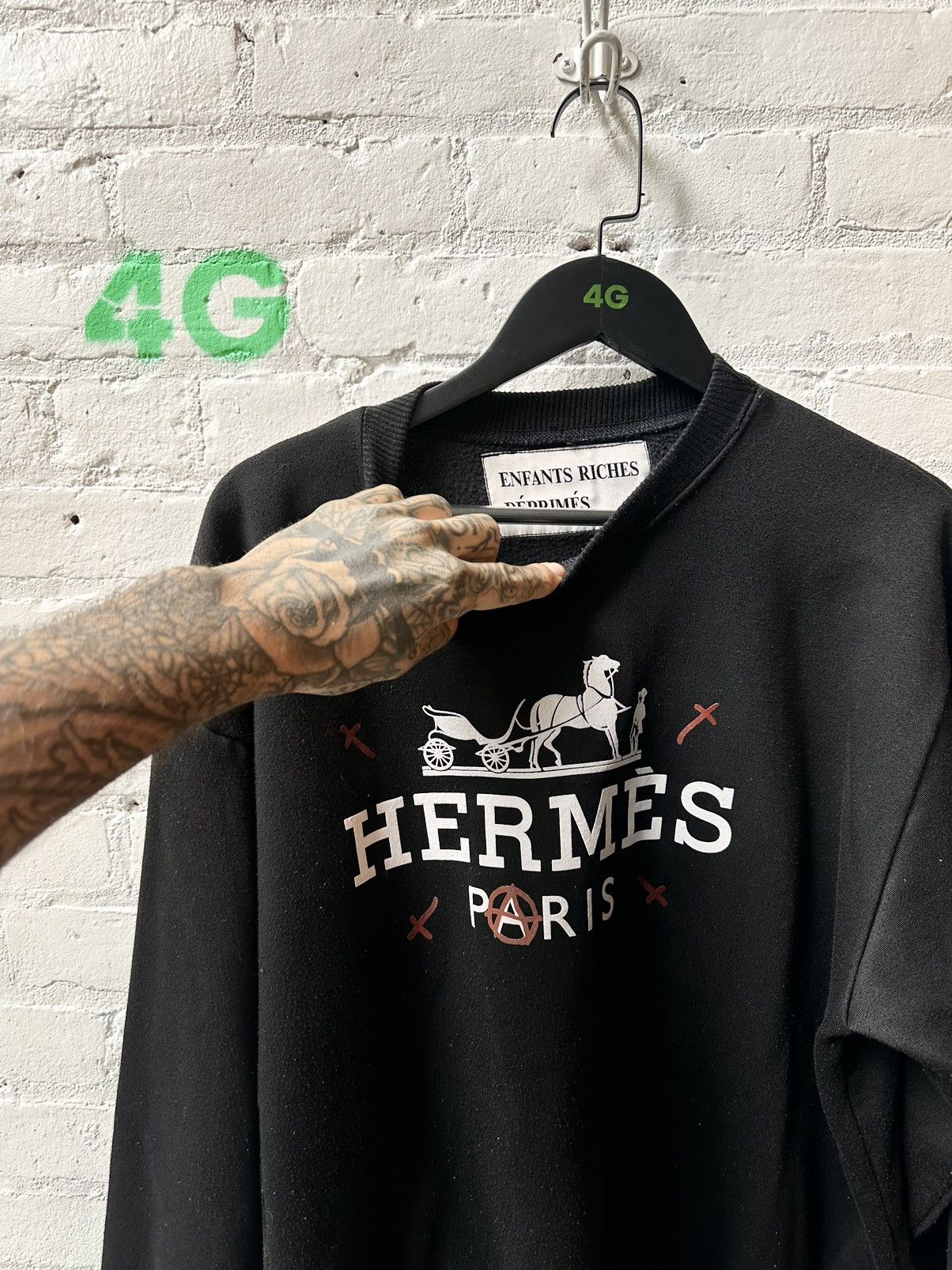 Pre-owned Enfants Riches Deprimes Erd 1st Season ! Proto Type 1/1 Hermes Graffiti Sweater In Black